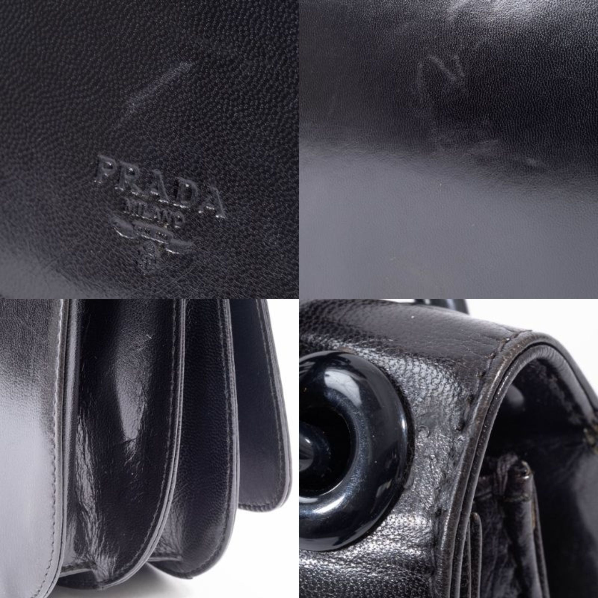 Prada Black Leather Shoulder Bag (Pre-Owned)