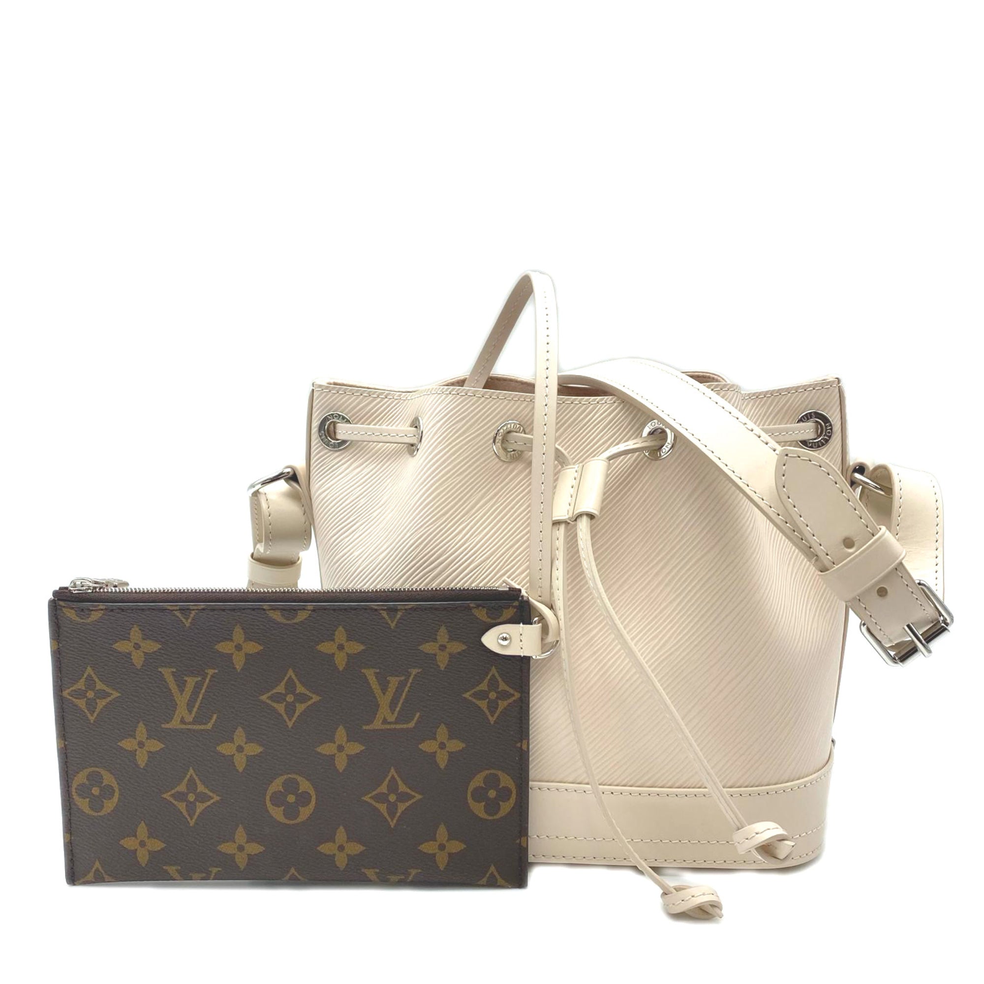 Louis Vuitton Ivory Leather Shoulder Bag (Pre-Owned)
