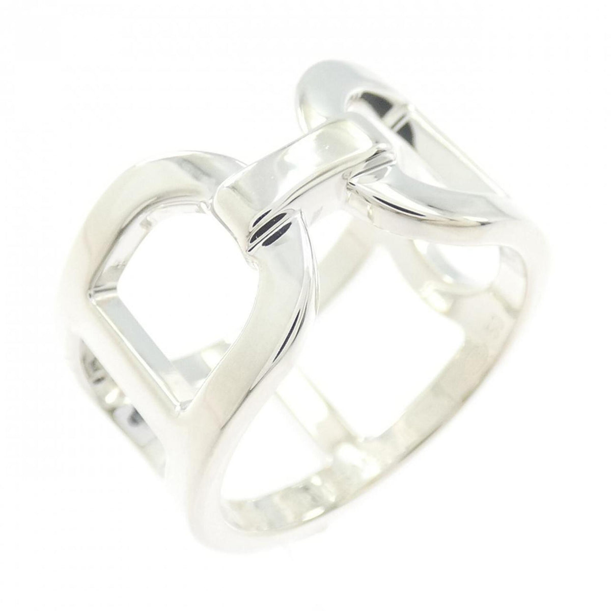 Hermes Silver Silver 925 Band Ring (Pre-Owned)