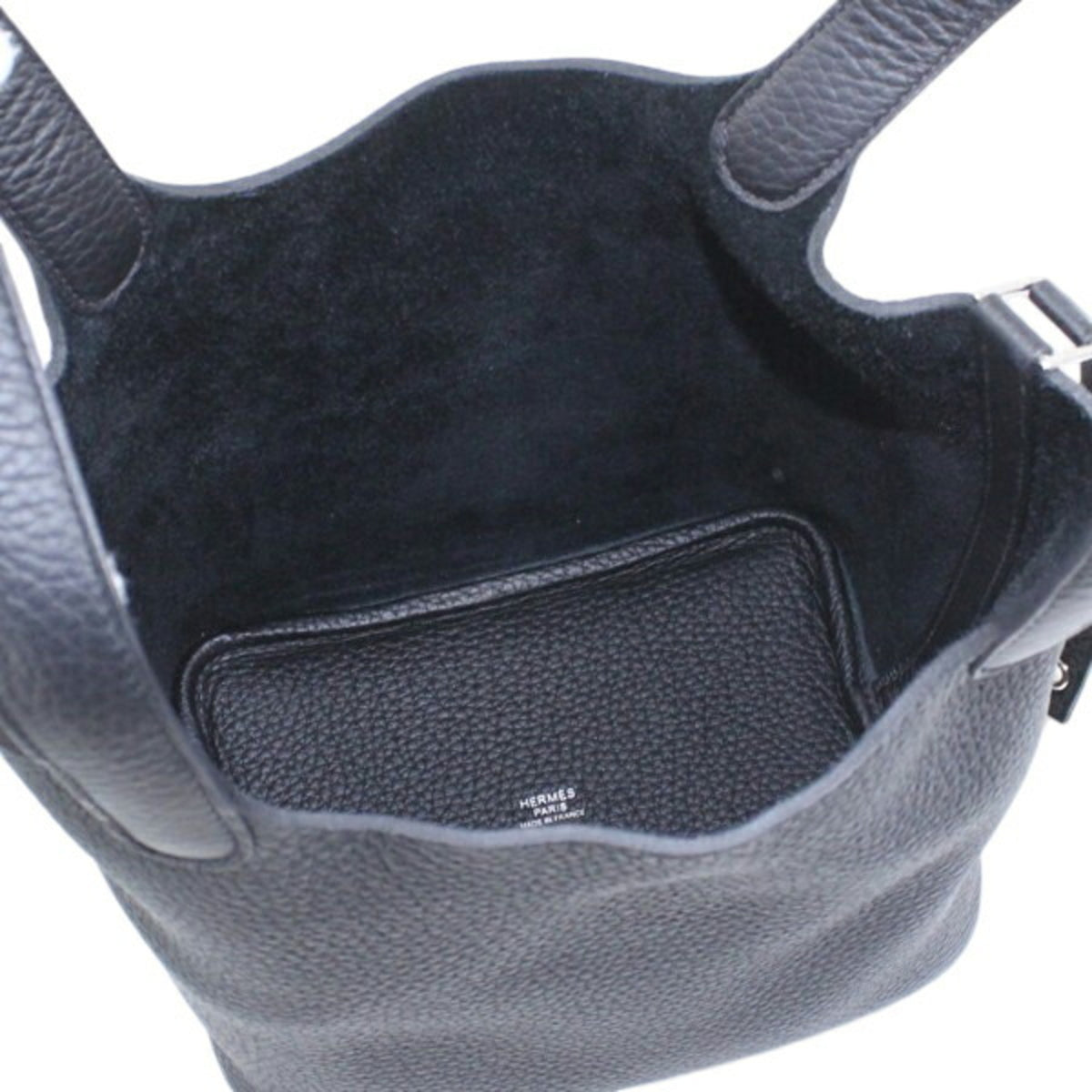 Hermes Picotin Black Taurillon Clemence Leather Handbag Tote Bag (Pre-Owned)