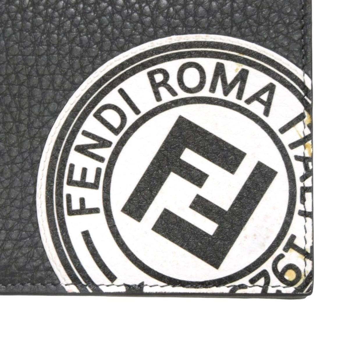 Fendi Gray Leather Long Wallet (Bi-Fold) (Pre-Owned)