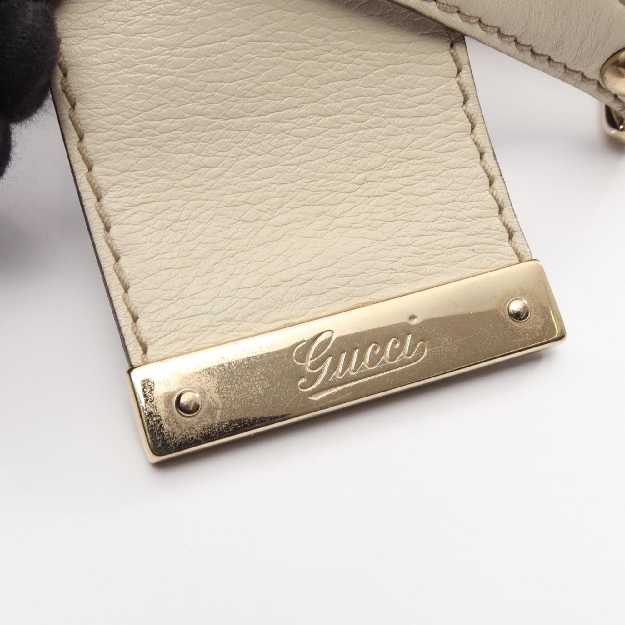 Gucci Ivory Leather Handbag Shoulder Bag (Pre-Owned)