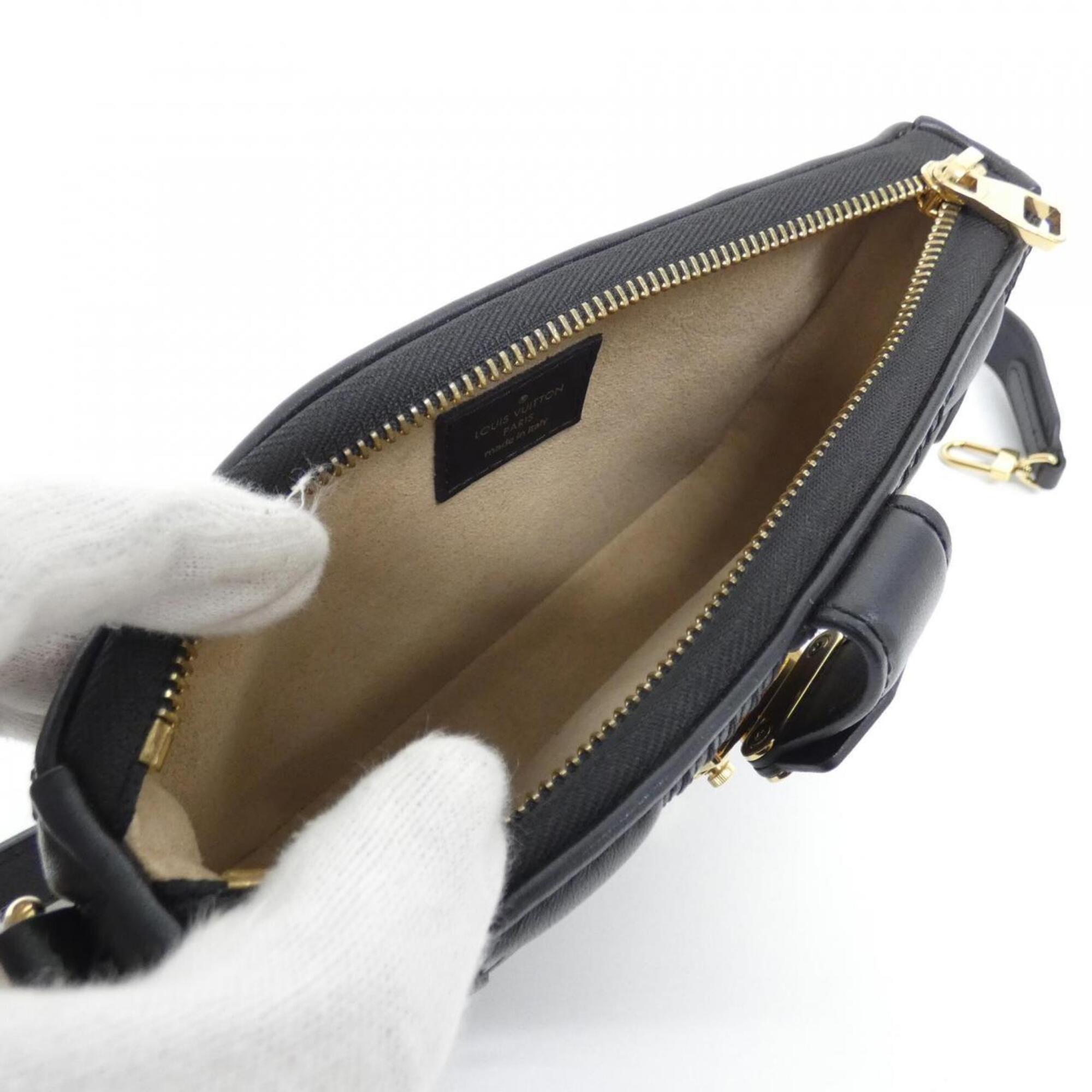 Louis Vuitton Black Leather Pochette Shoulder Bag (Pre-Owned)