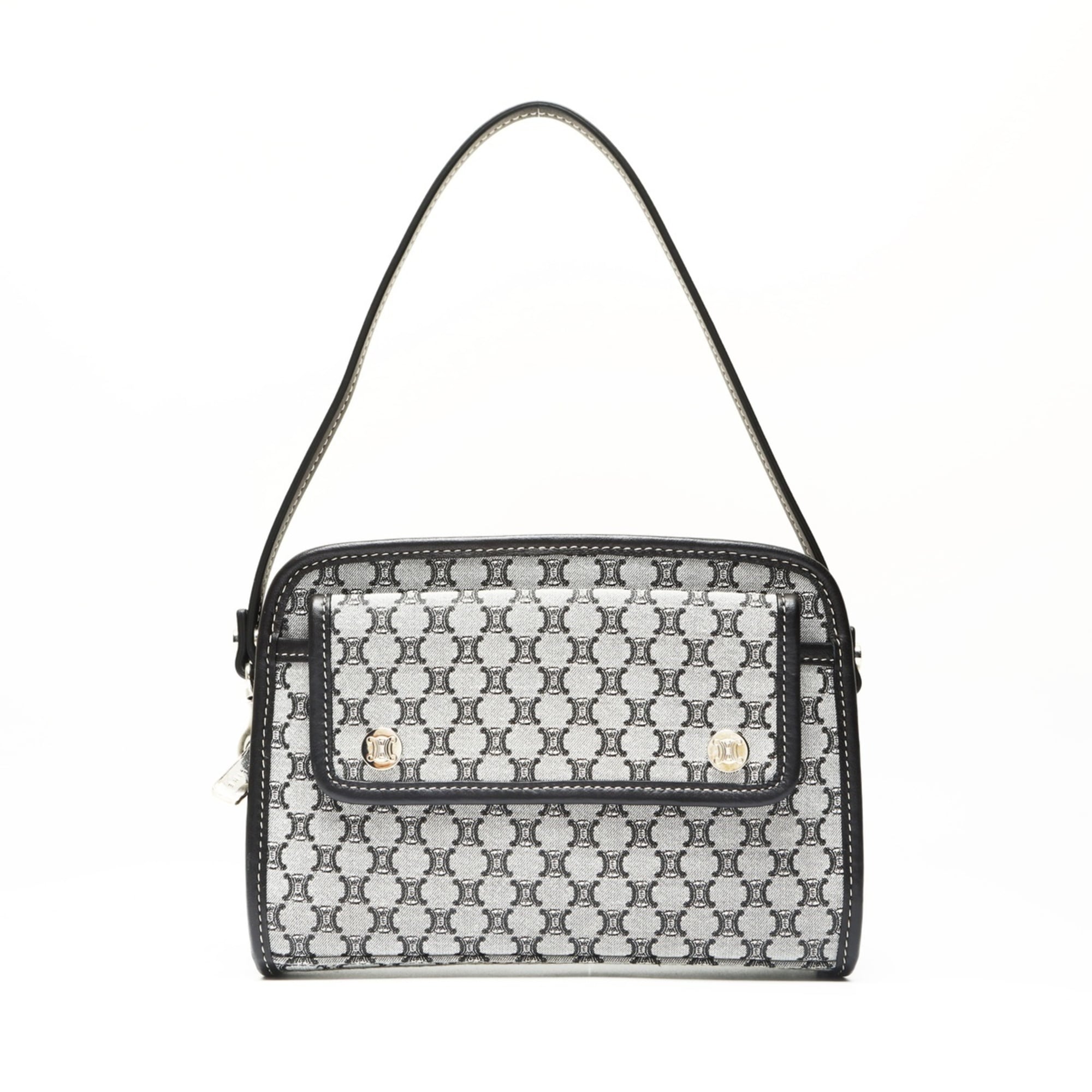 Celine Macadam Gray Canvas Handbag (Pre-Owned)