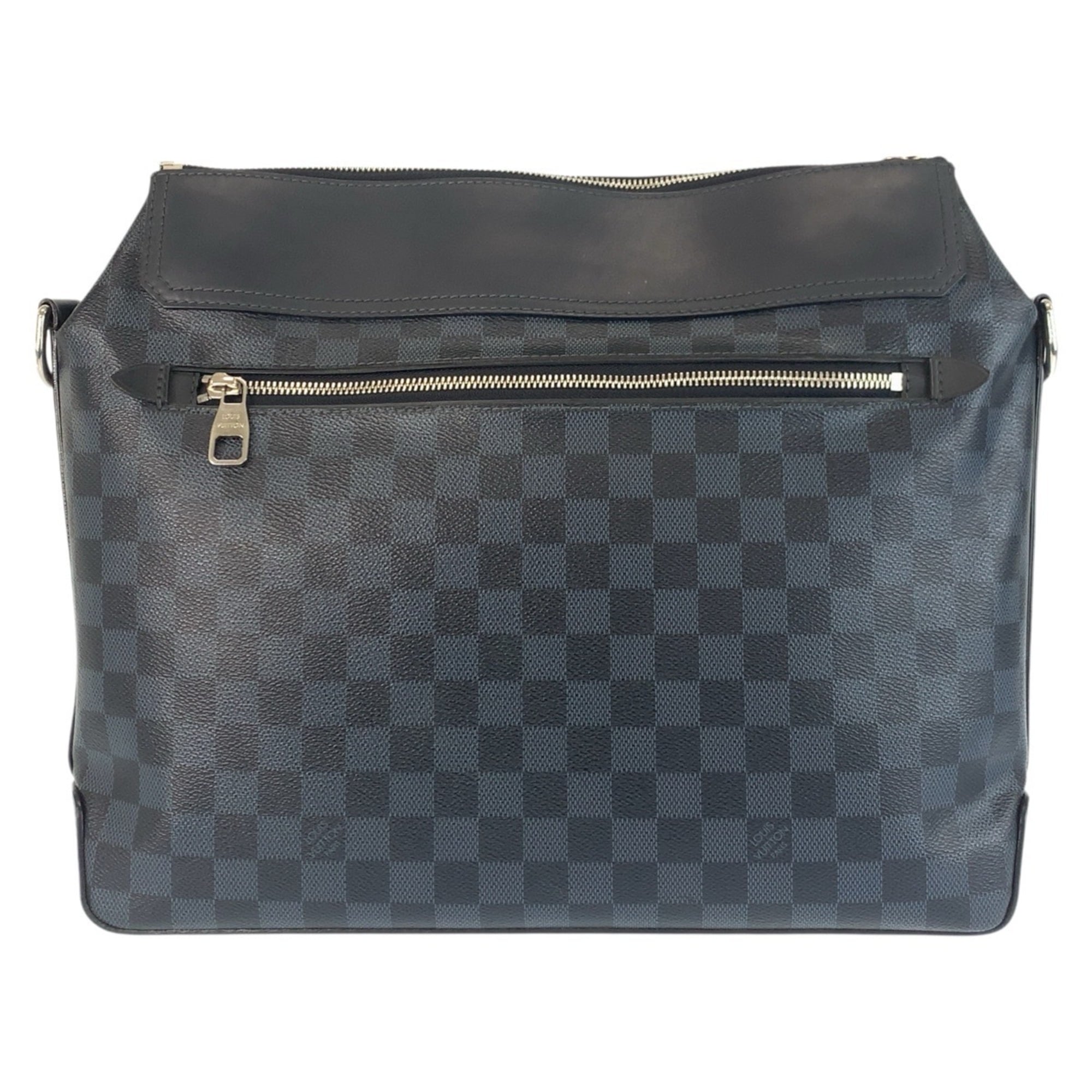 Louis Vuitton Black Blue Pvc Leather Briefcase Shoulder Bag (Pre-Owned)
