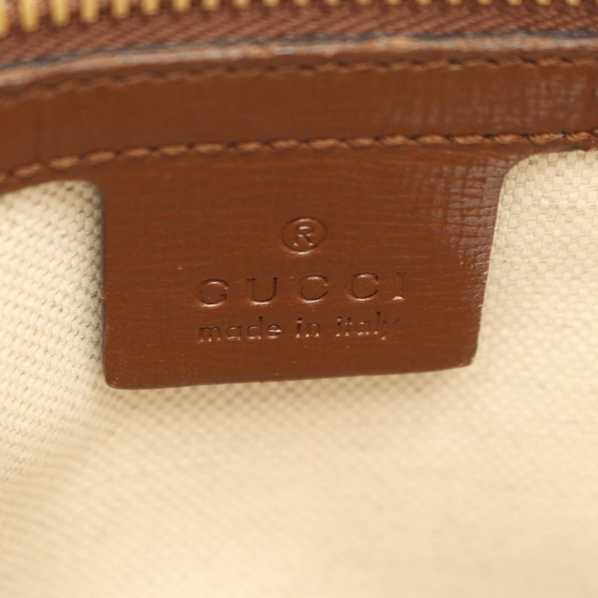 Gucci Beige Brown Pvc Leather Handbag (Pre-Owned)