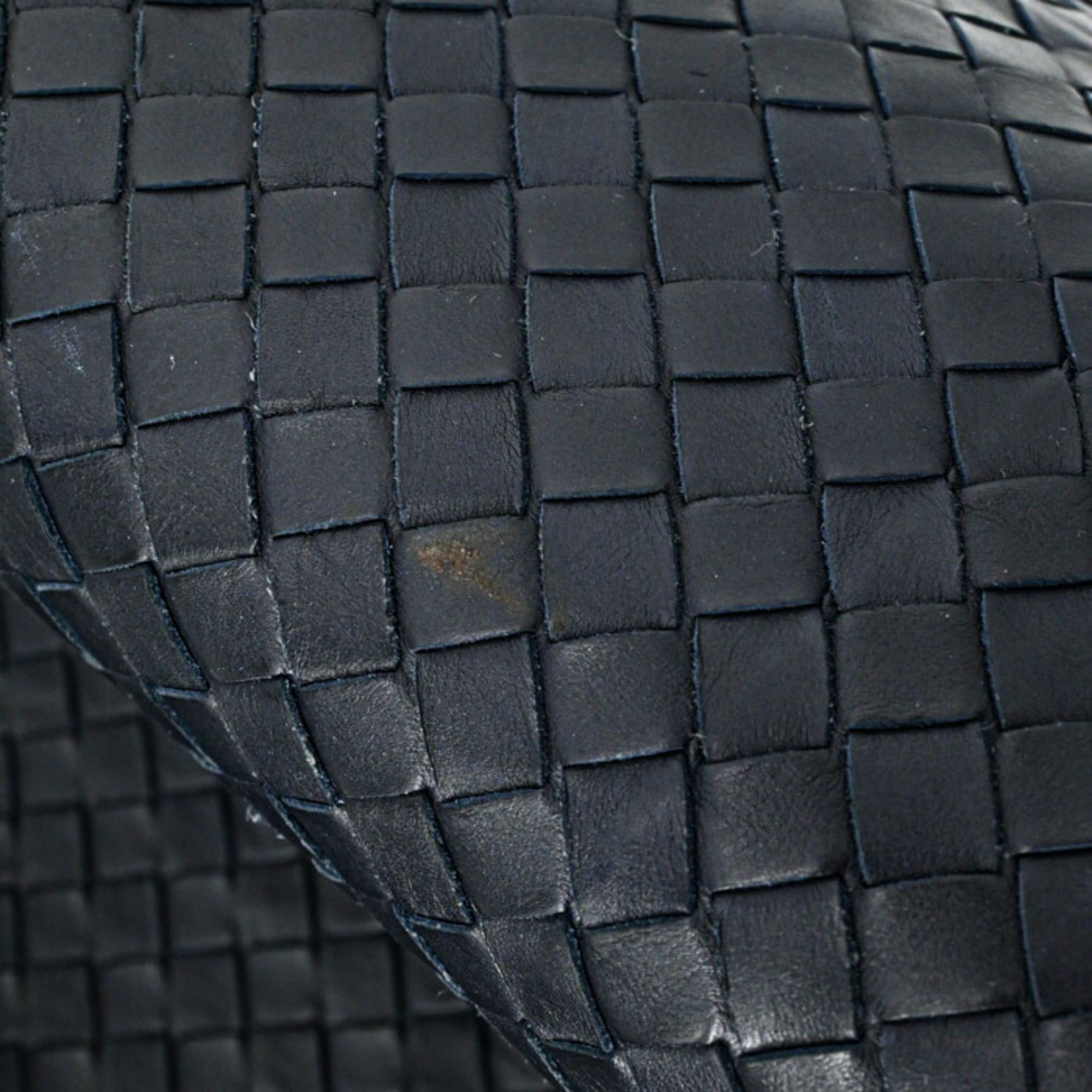 Bottega Veneta Black Navy Intrecciato Tote Bag (Pre-Owned)