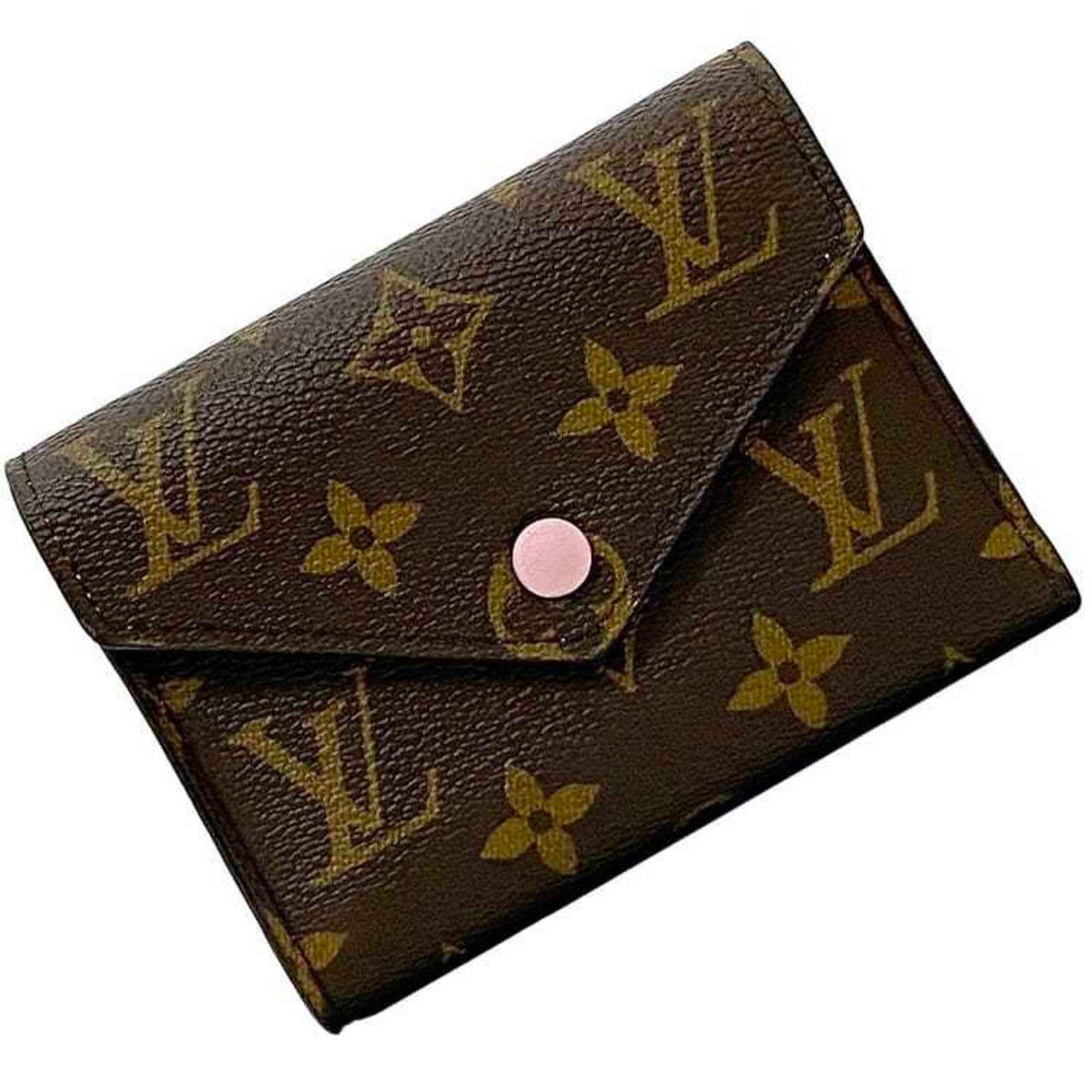 Louis Vuitton Brown Monogram Pink Rose Ballerine Monogram Wallet (Tri-Fold) (Pre-Owned)