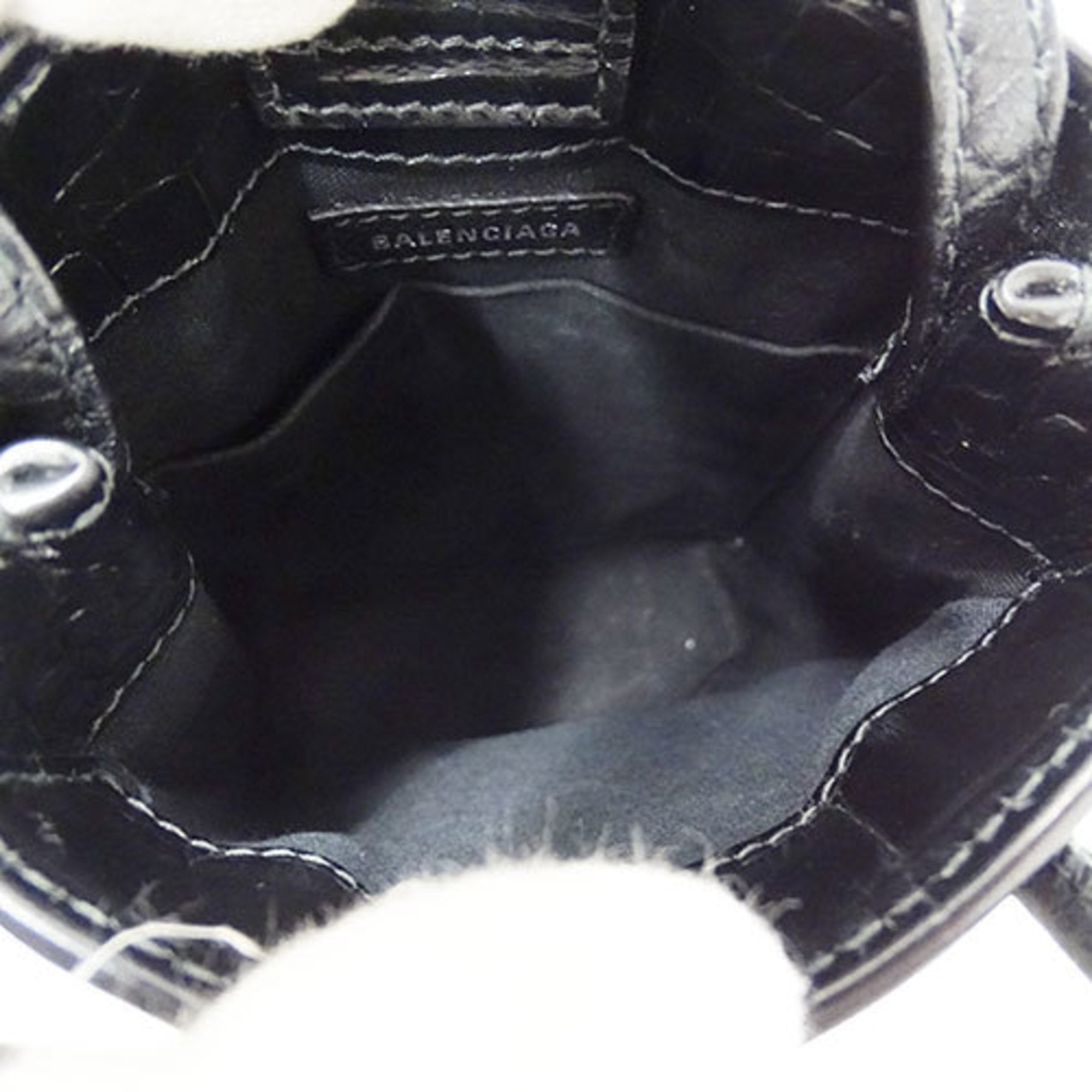 Balenciaga Black Leather Pochette Shoulder Bag (Pre-Owned)