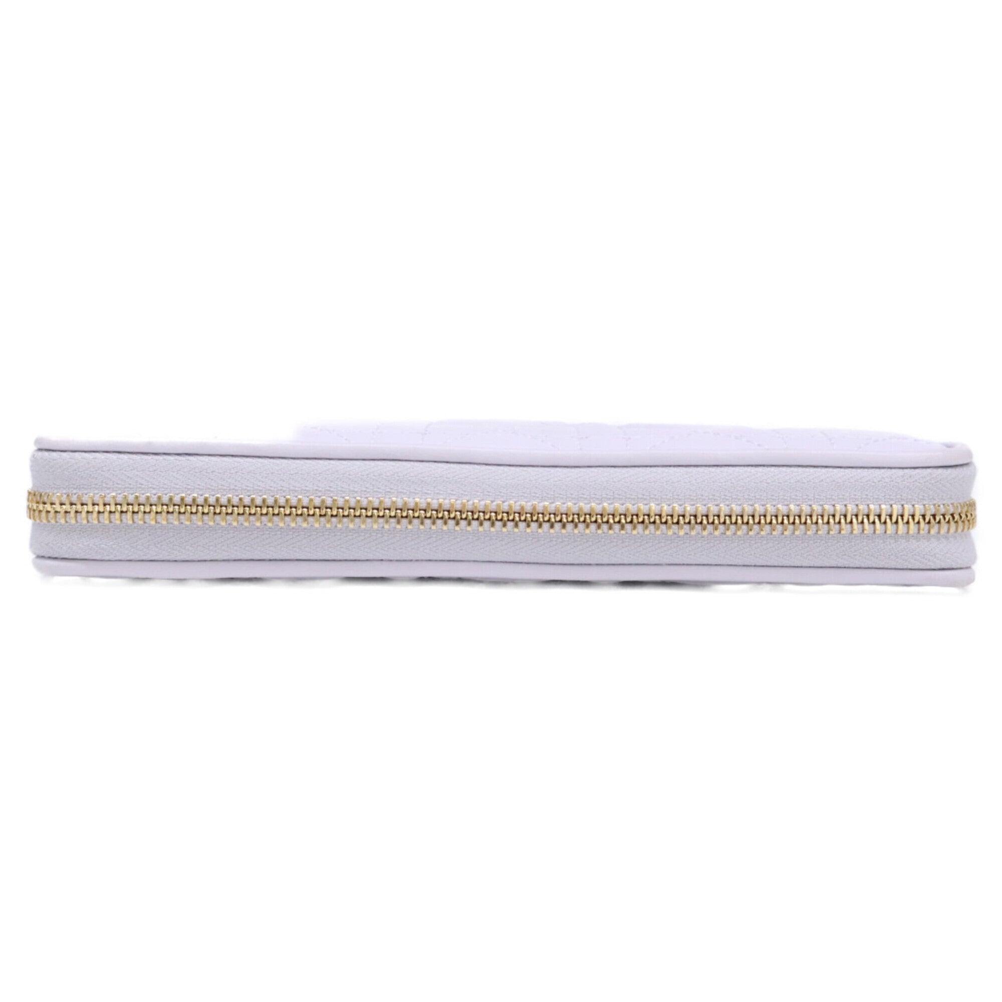 Christian Dior Light Purple Leather Long Wallet (Bi-Fold) (Pre-Owned)