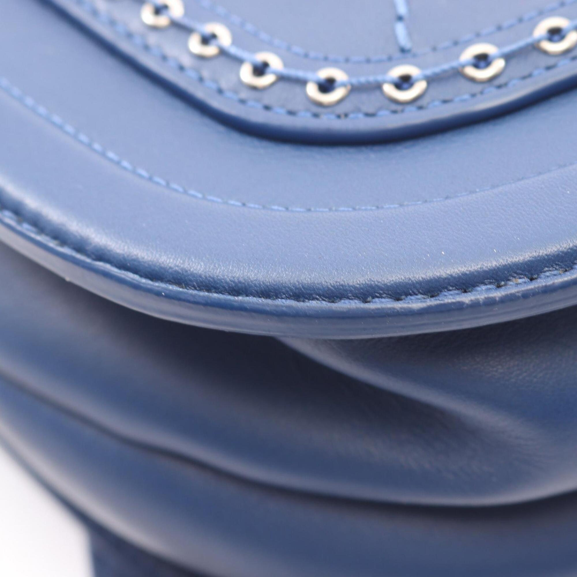 Chanel Blue Leather Handbag Shoulder Bag (Pre-Owned)