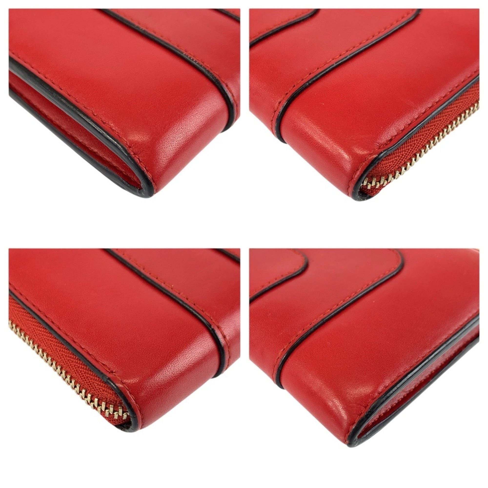 Bvlgari Red Color Leather Coin Purse/Coin Case (Pre-Owned)