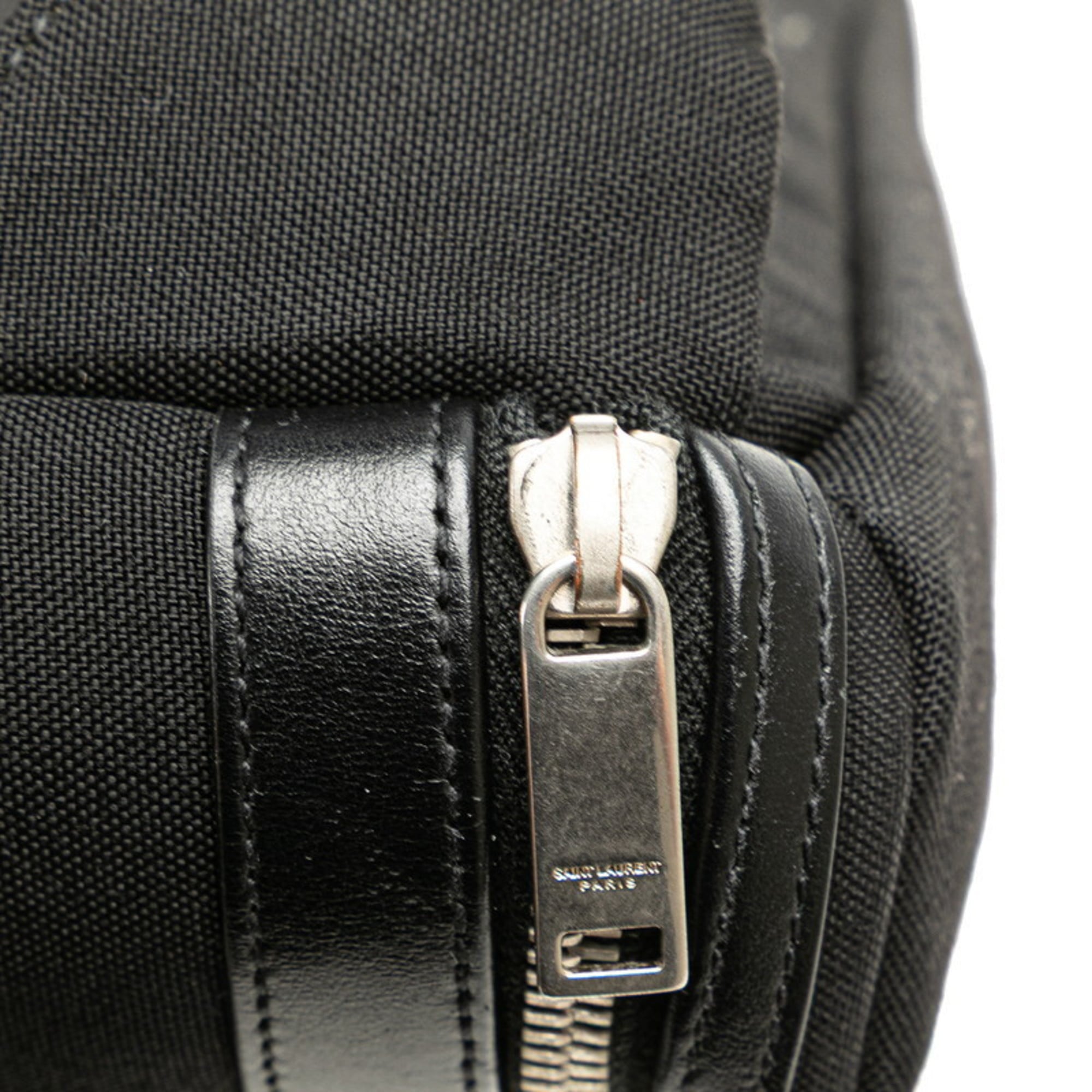 Saint Laurent Black Canvas Leather Fanny Pack (Pre-Owned)