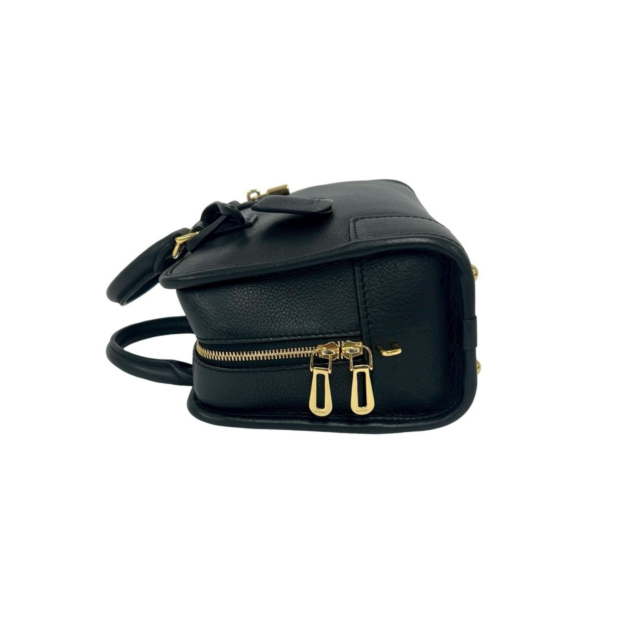 Loewe Black Leather Boston Bag Handbag Shoulder Bag (Pre-Owned)