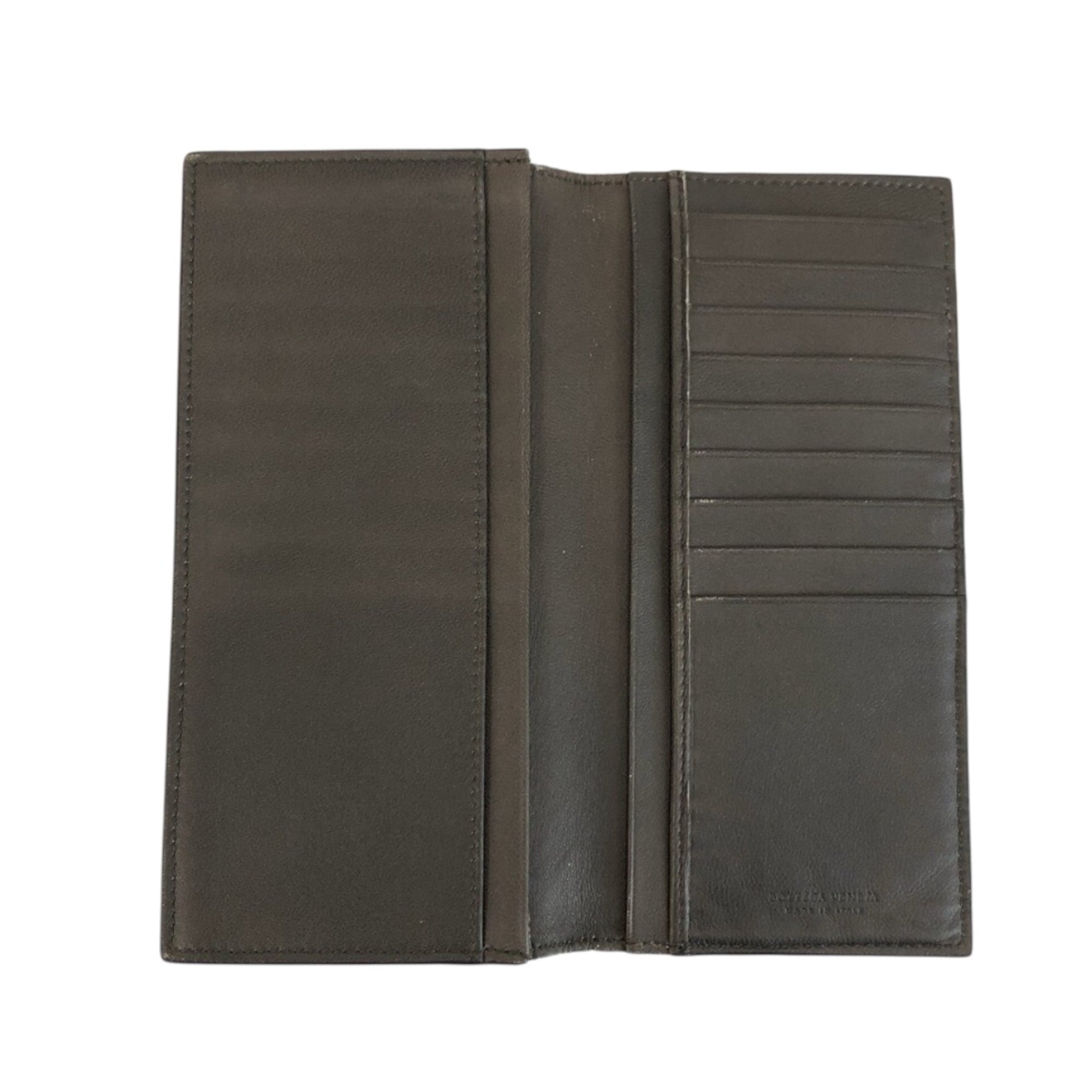 Bottega Veneta Gray Intrecciato Long Wallet (Bi-Fold) (Pre-Owned)