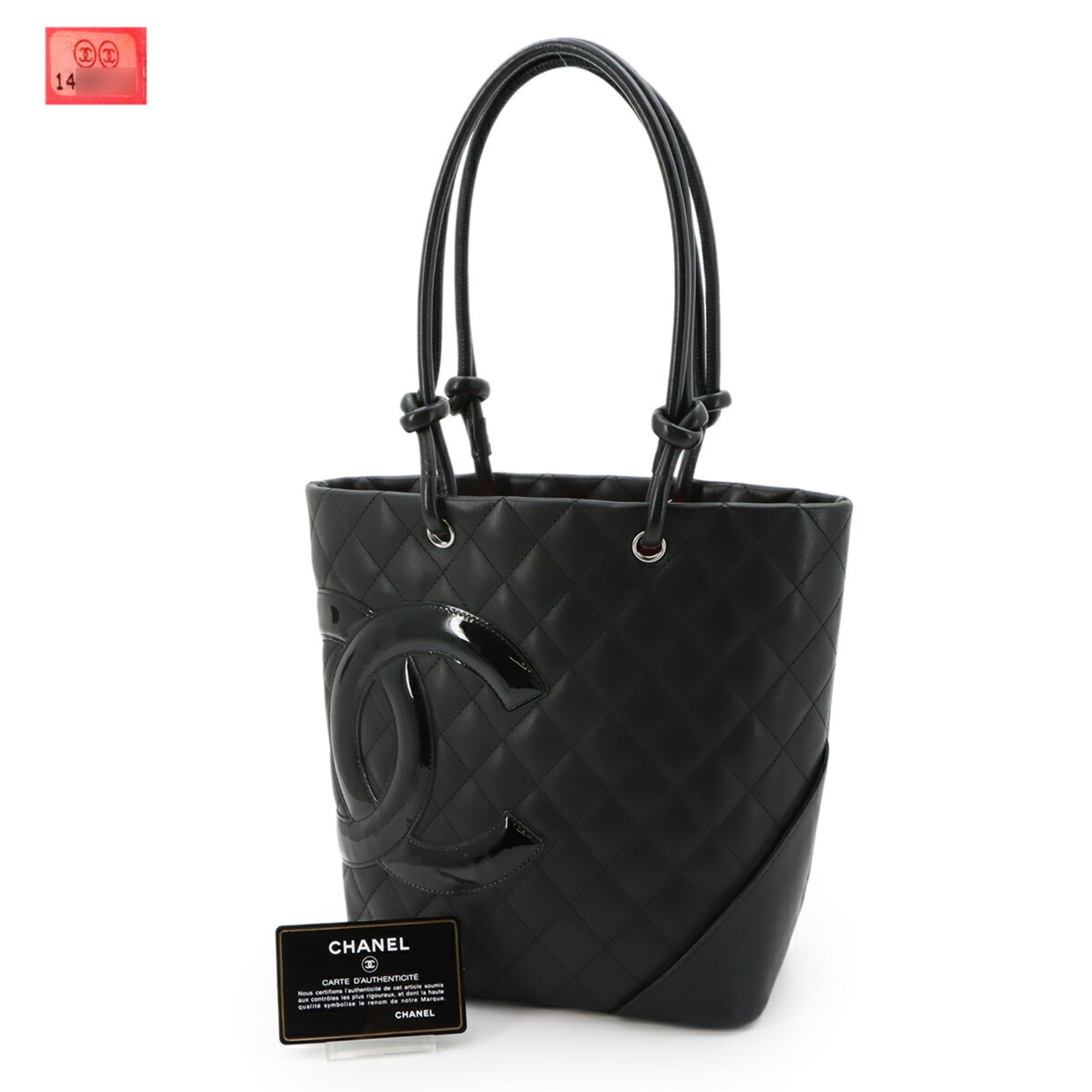 Chanel Black Leather Handbag Tote Bag (Pre-Owned)