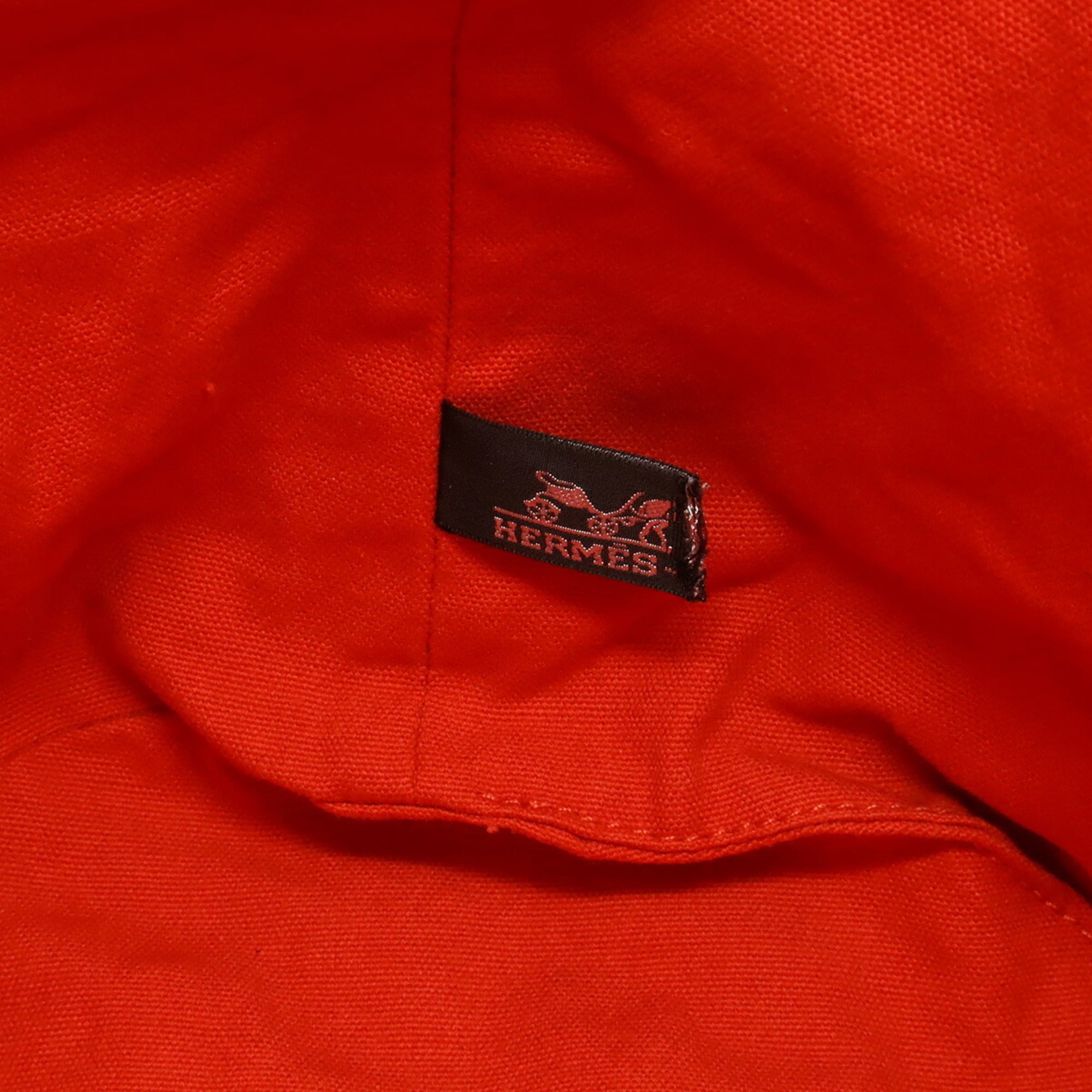 Hermes Pink Red Color Canvas Shoulder Bag (Pre-Owned)