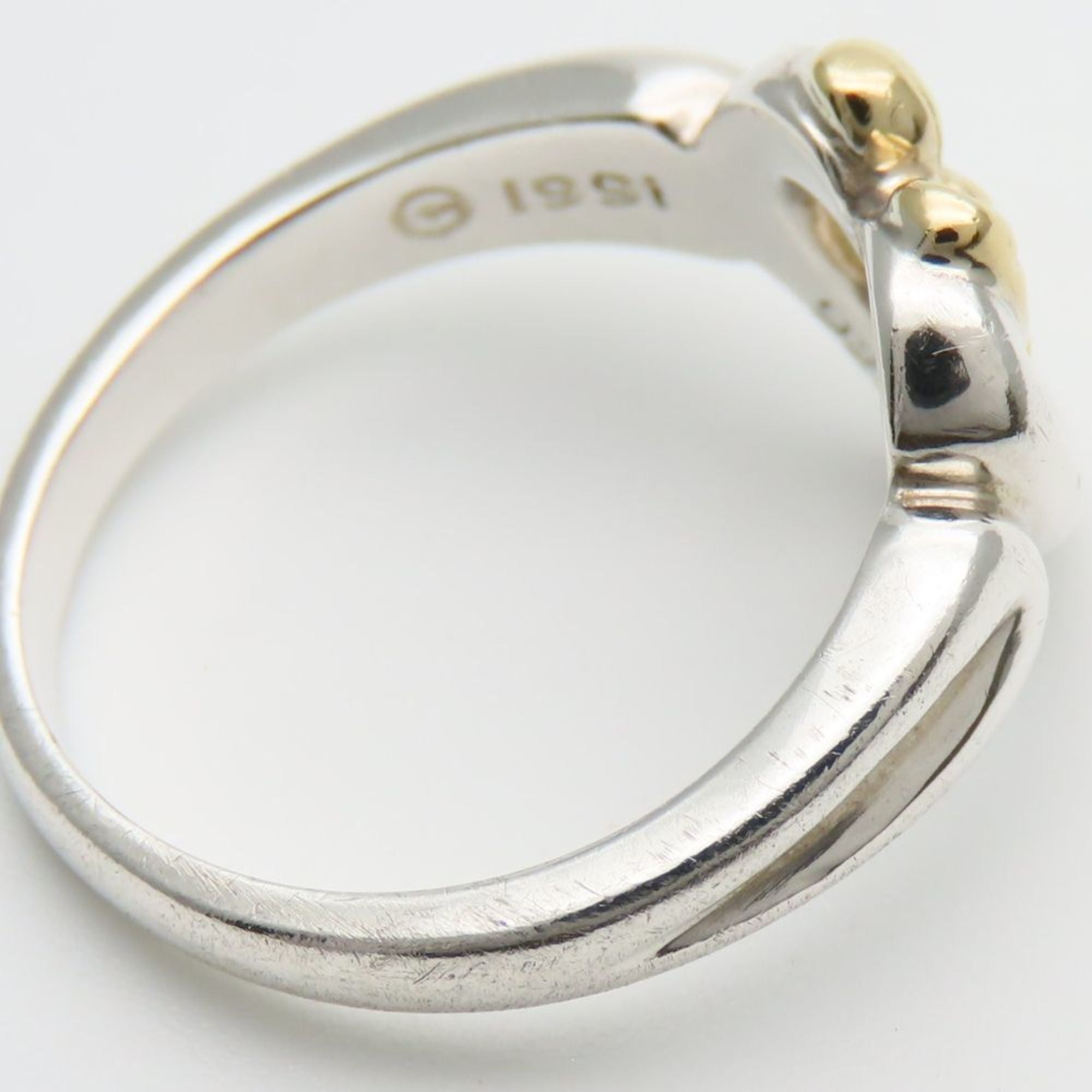 Tiffany Silver Yellow Gold Yellow Gold (18K) Silver 925 Band Ring (Pre-Owned)