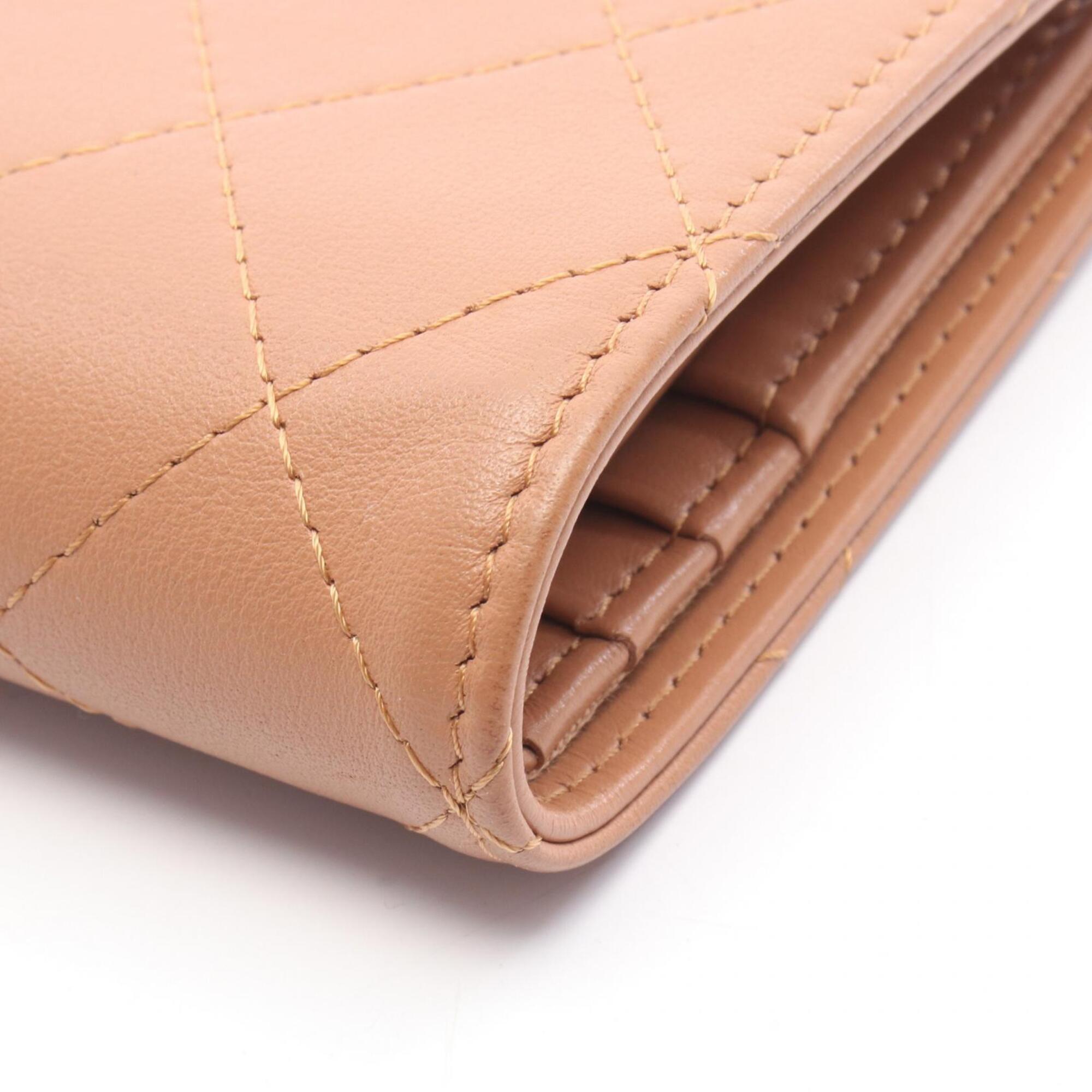 Chanel Brown Leather Wallet (Bi-Fold) (Pre-Owned)