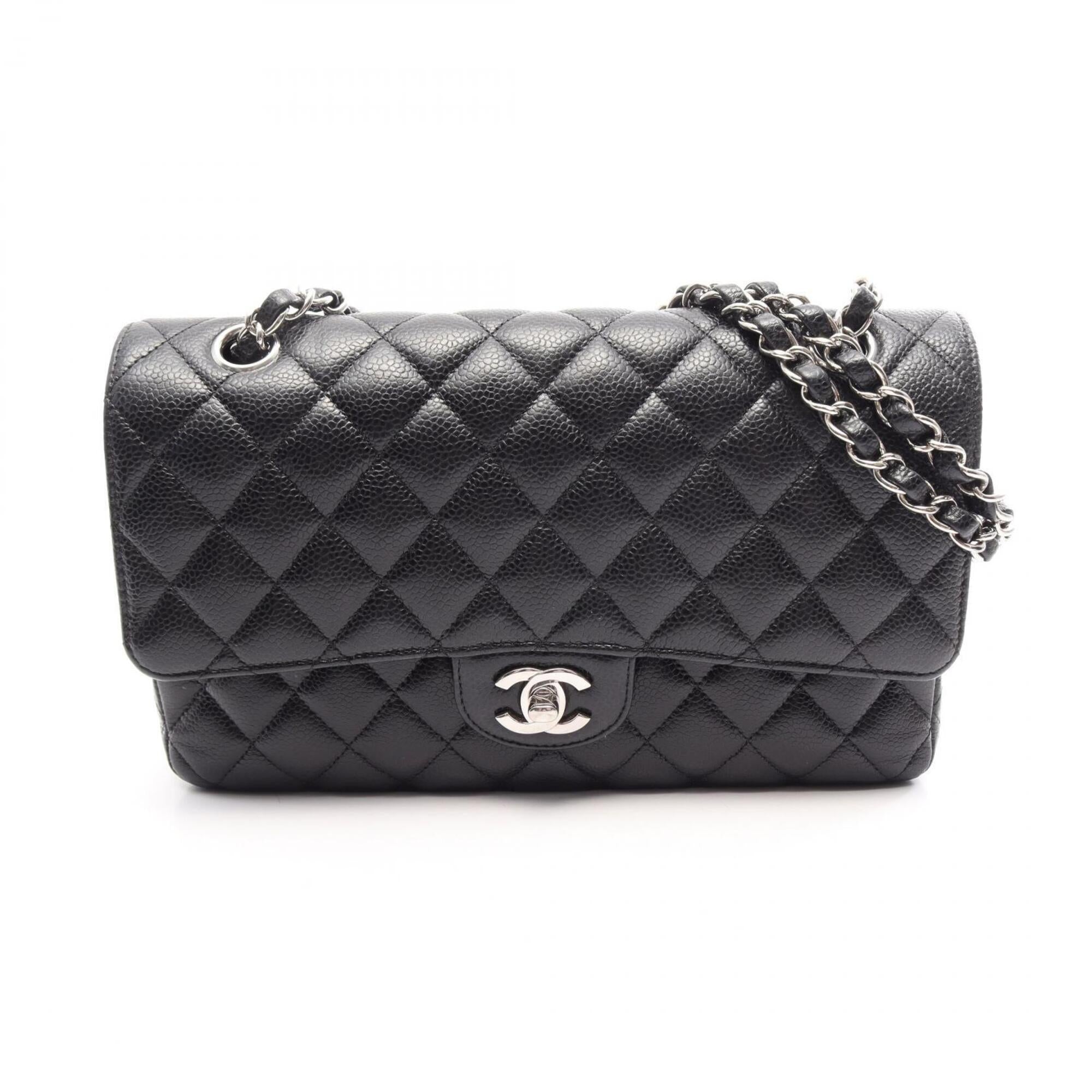Chanel Black Grained Calfskin Handbag Shoulder Bag (Pre-Owned)