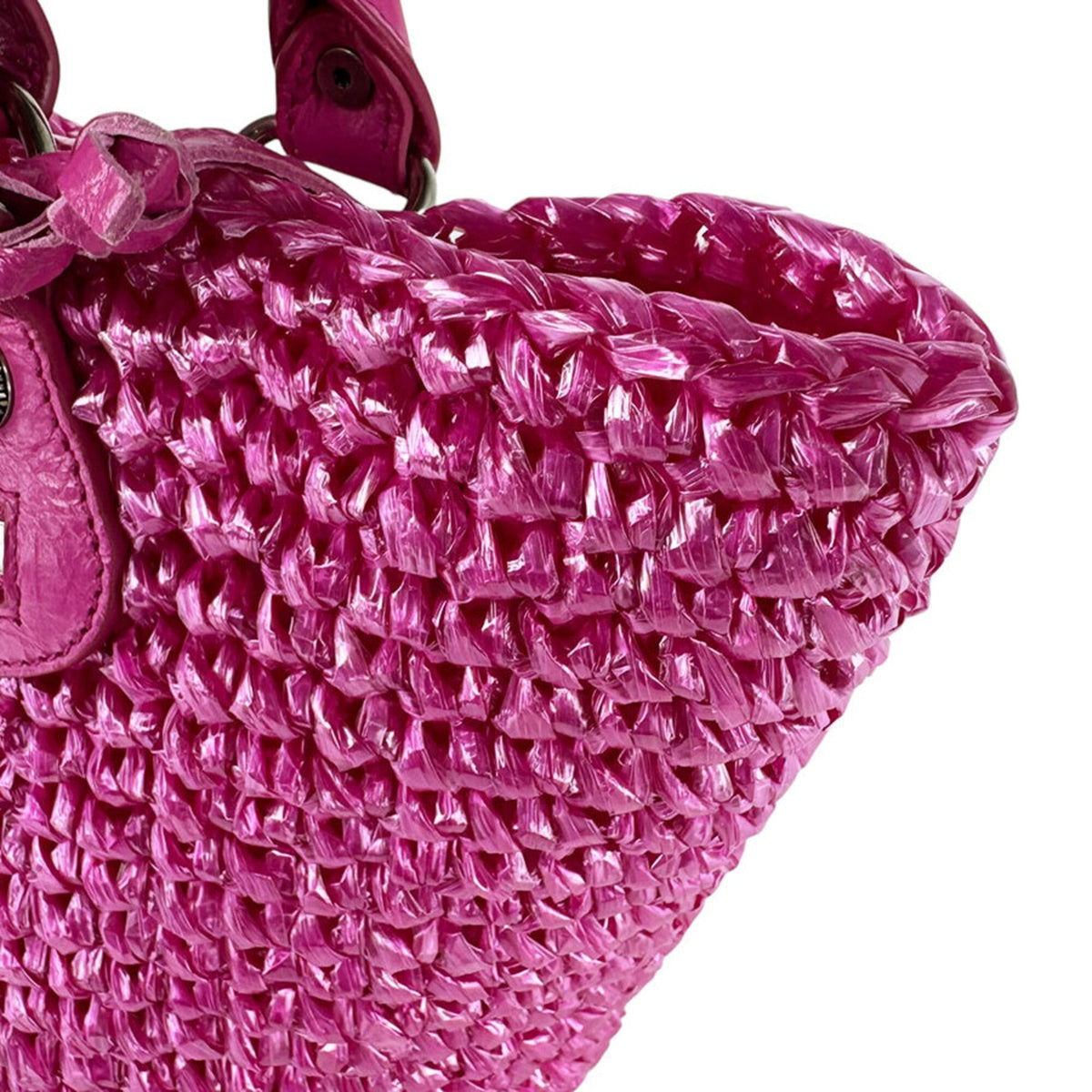 Balenciaga Pink Leather Polyamide Handbag Shoulder Bag (Pre-Owned)