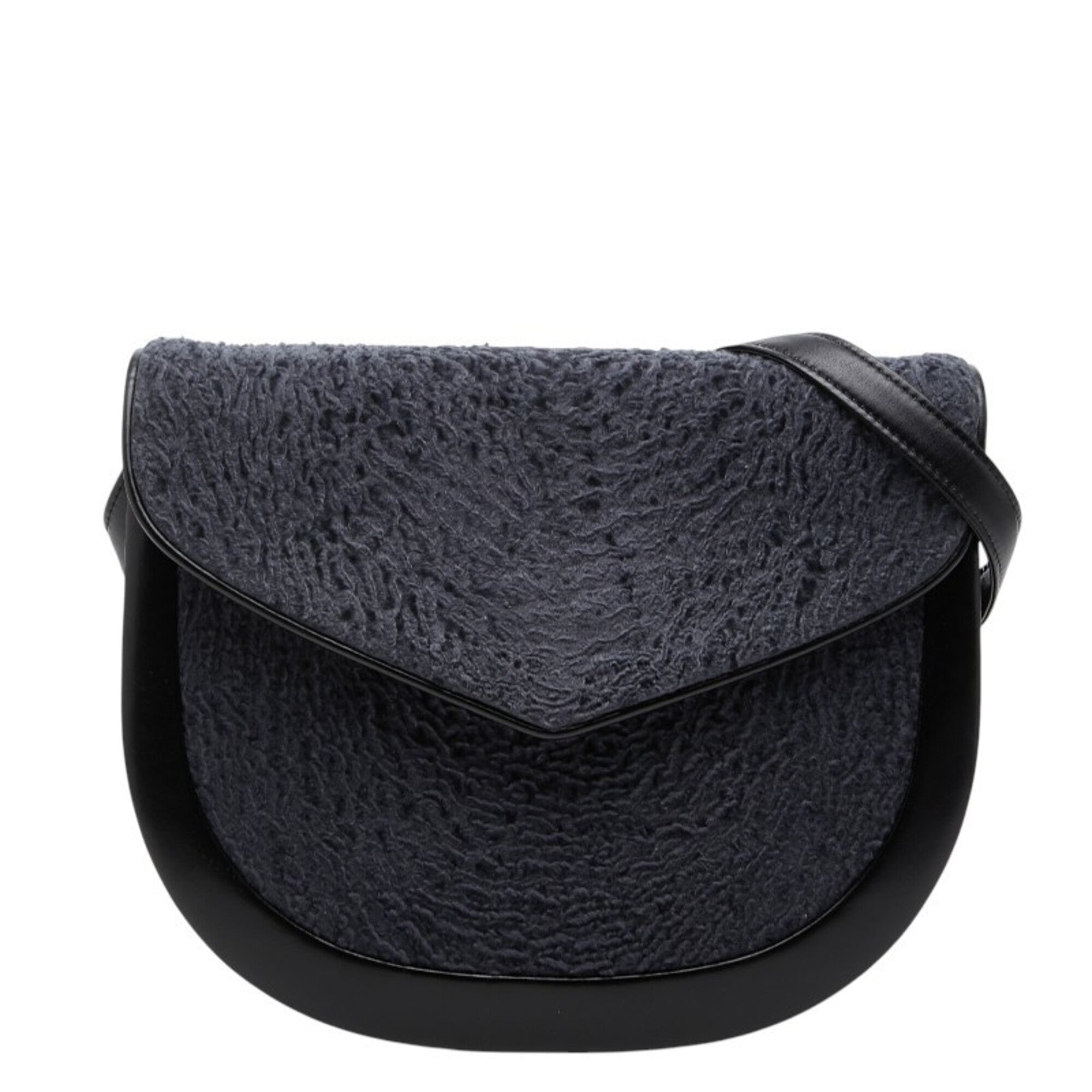 Saint Laurent Black Navy Leather Shoulder Bag (Pre-Owned)