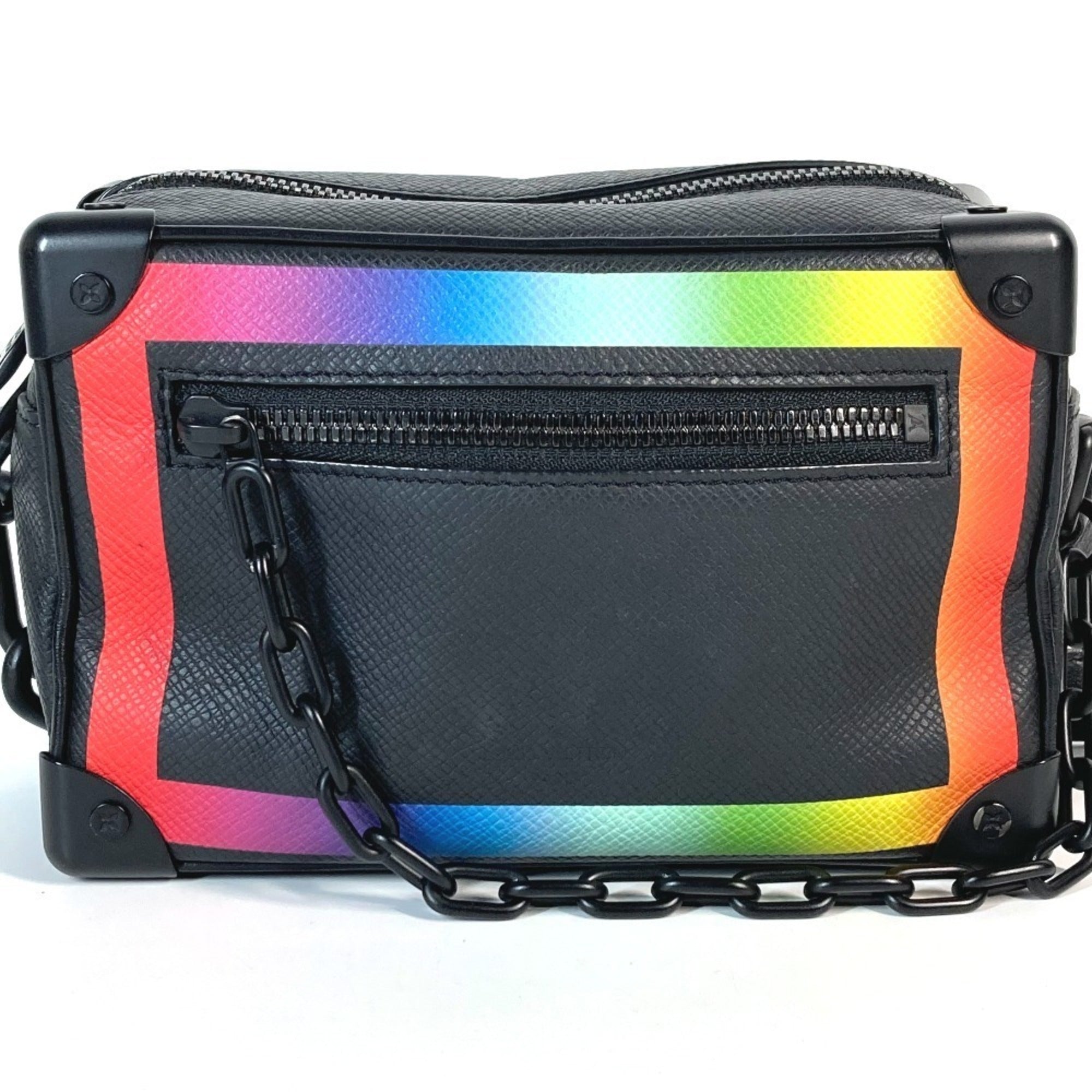 Louis Vuitton Black Multi-Color Taiga Leather Pochette Shoulder Bag (Pre-Owned)