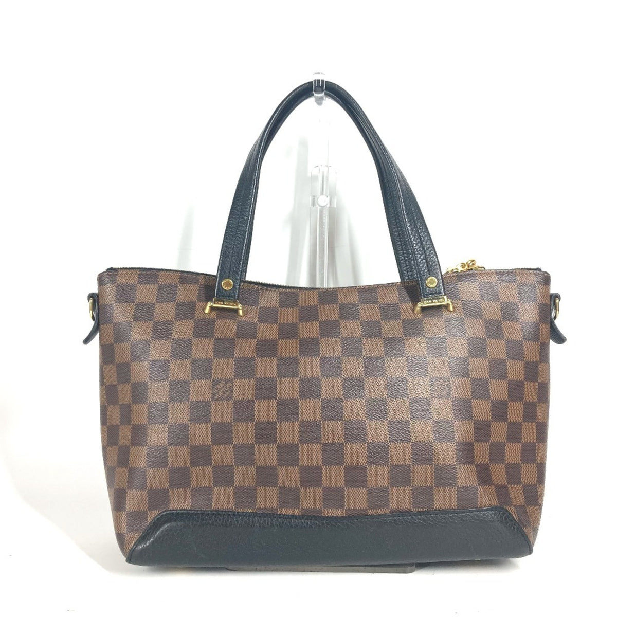 Louis Vuitton Black Brown Damier Canvas Noir Damier Canvas Leather Shoulder Bag Tote Bag (Pre-Owned)