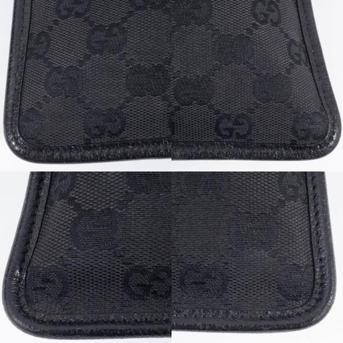 Gucci Gg Canvas Black Gg Canvas Leather Shoulder Bag (Pre-Owned)