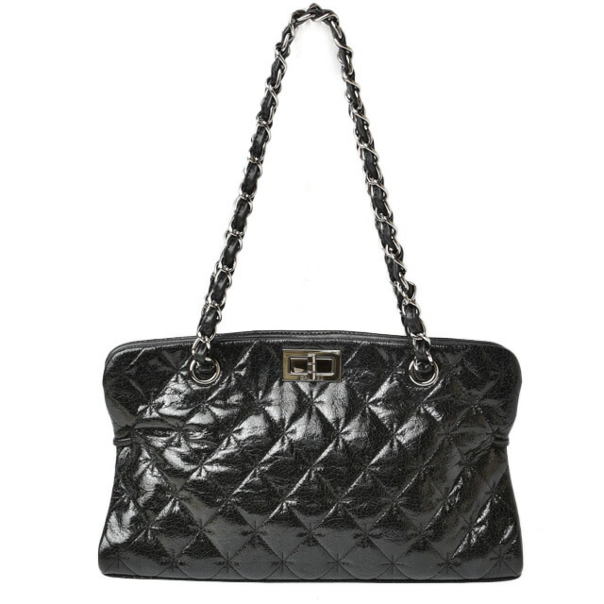 Chanel Black Patent Leather Tote Bag (Pre-Owned)