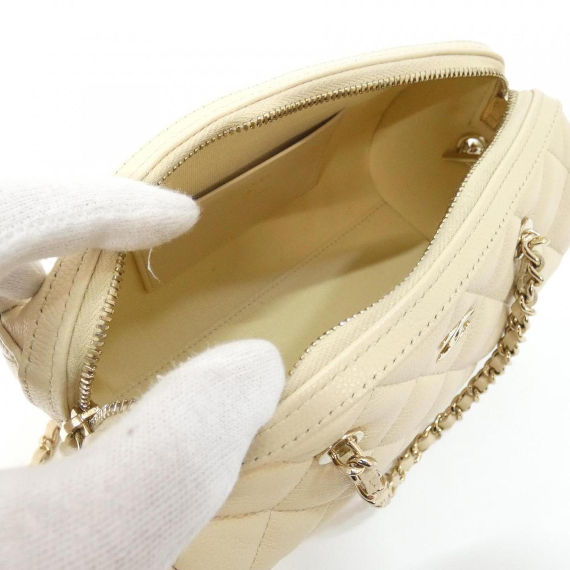 Chanel Beige Grained Calfskin Handbag (Pre-Owned)