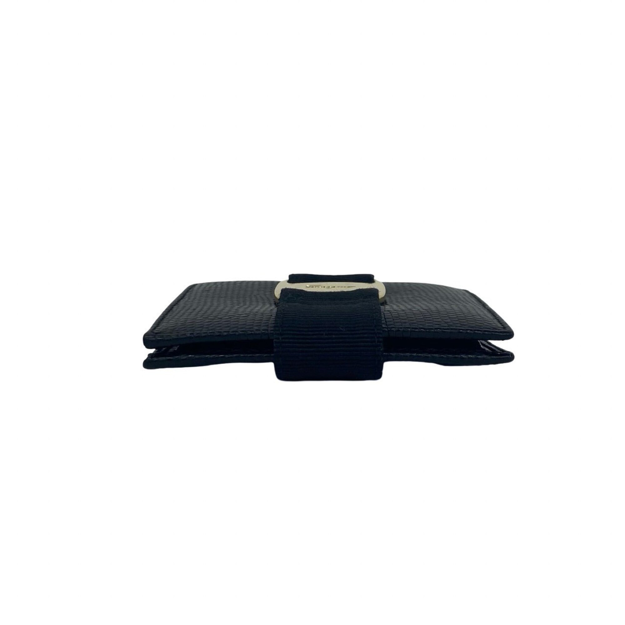 Salvatore Ferragamo Black Leather Wallet (Bi-Fold) (Pre-Owned)