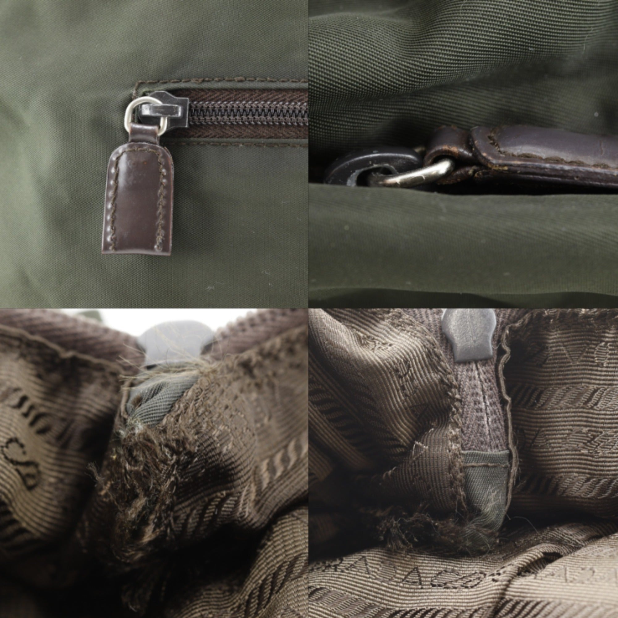 Prada Khaki Nylon Tote Bag (Pre-Owned)