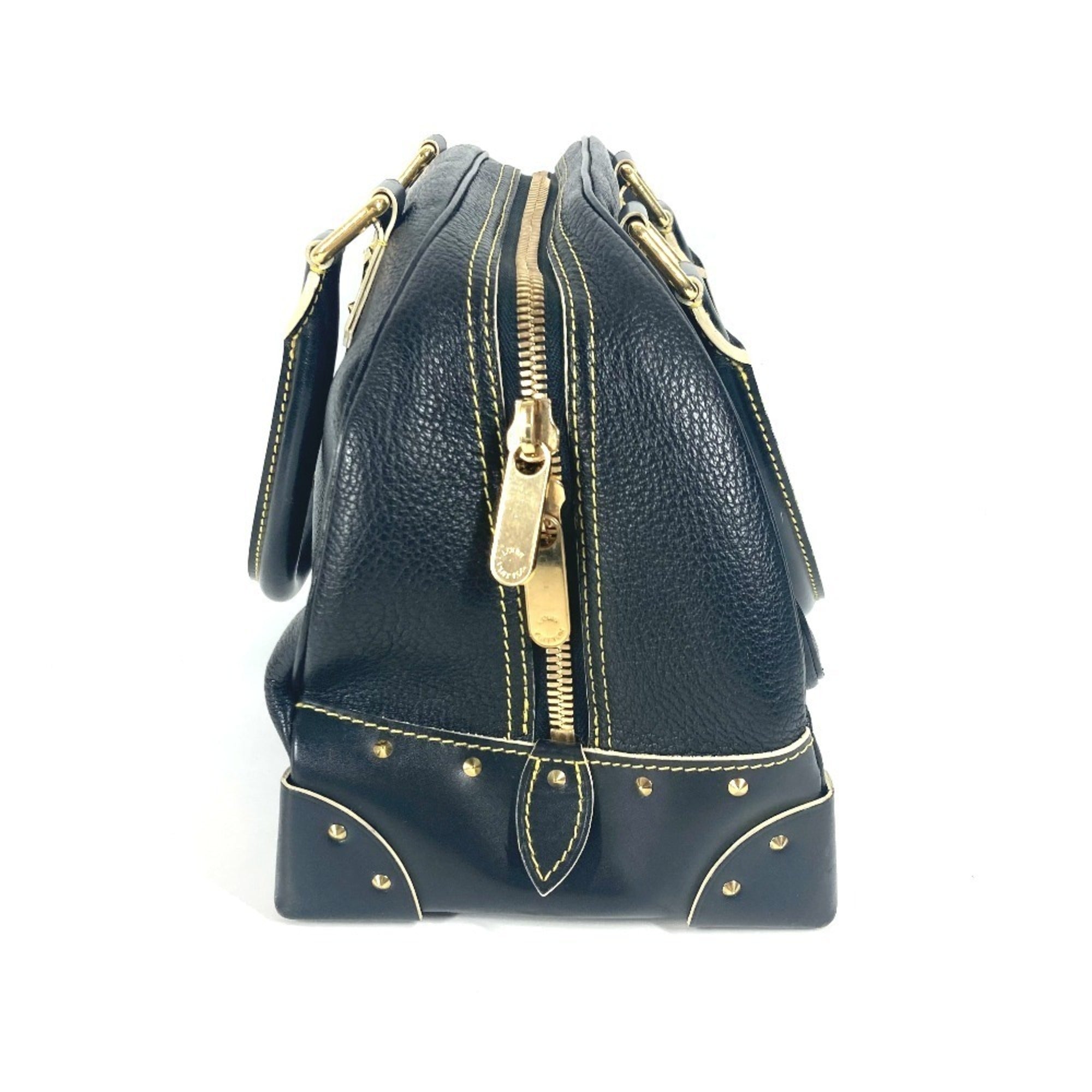 Louis Vuitton Suhali Black Noir Suhali Leather Boston Bag Handbag Shoulder Bag (Pre-Owned)