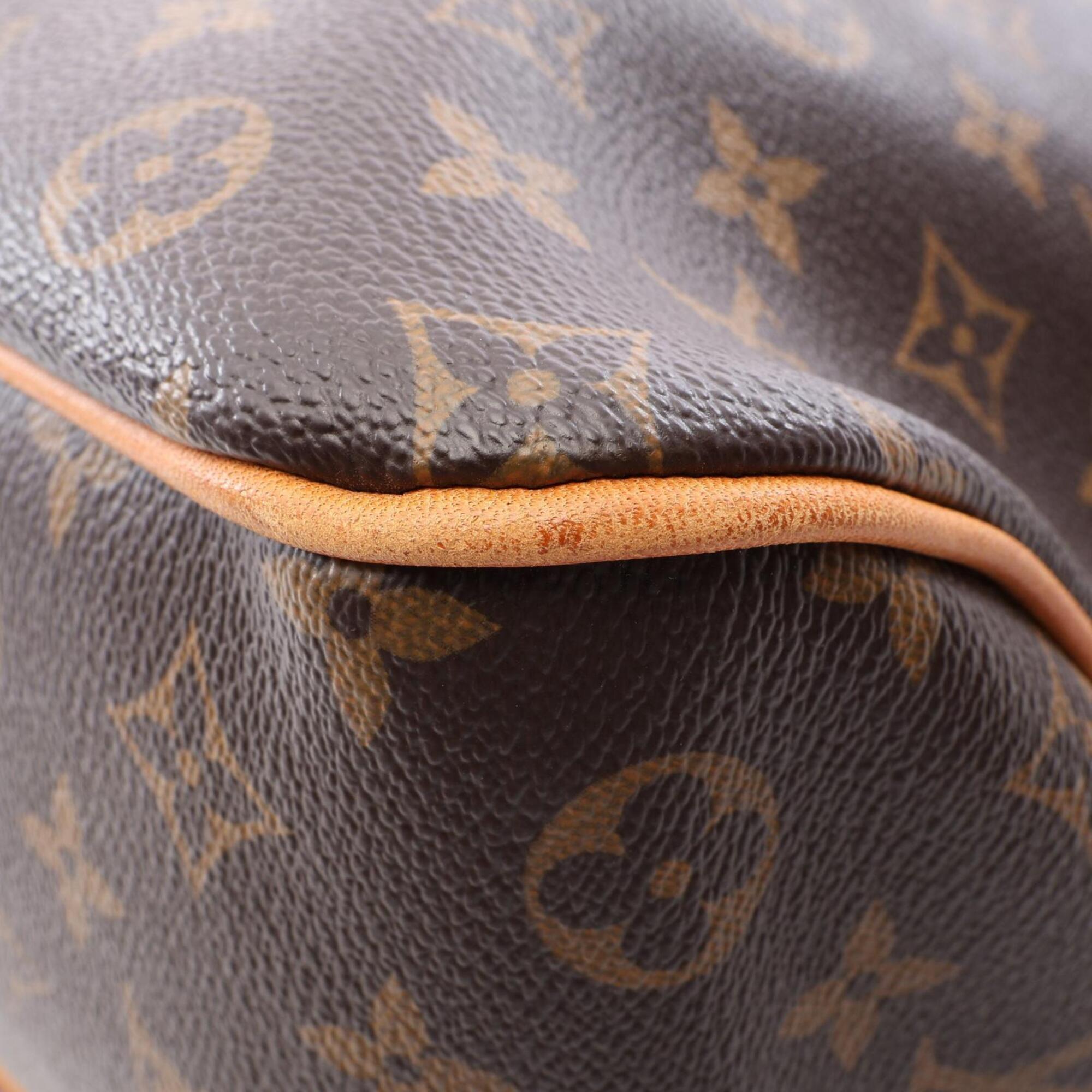 Louis Vuitton Brown Coated Canvas Leather Handbag Shoulder Bag (Pre-Owned)