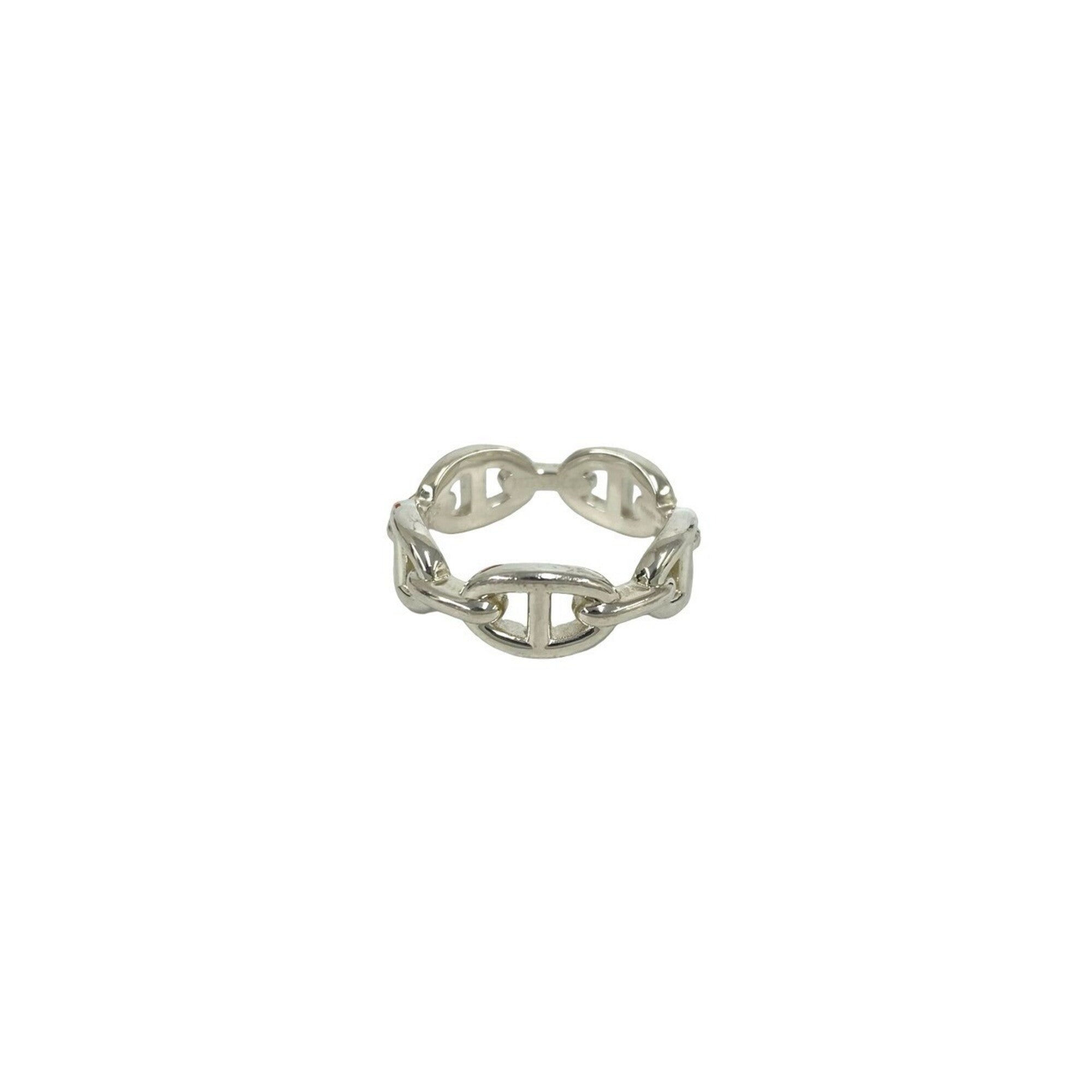 Hermes Silver Silver 925 Band Ring (Pre-Owned)