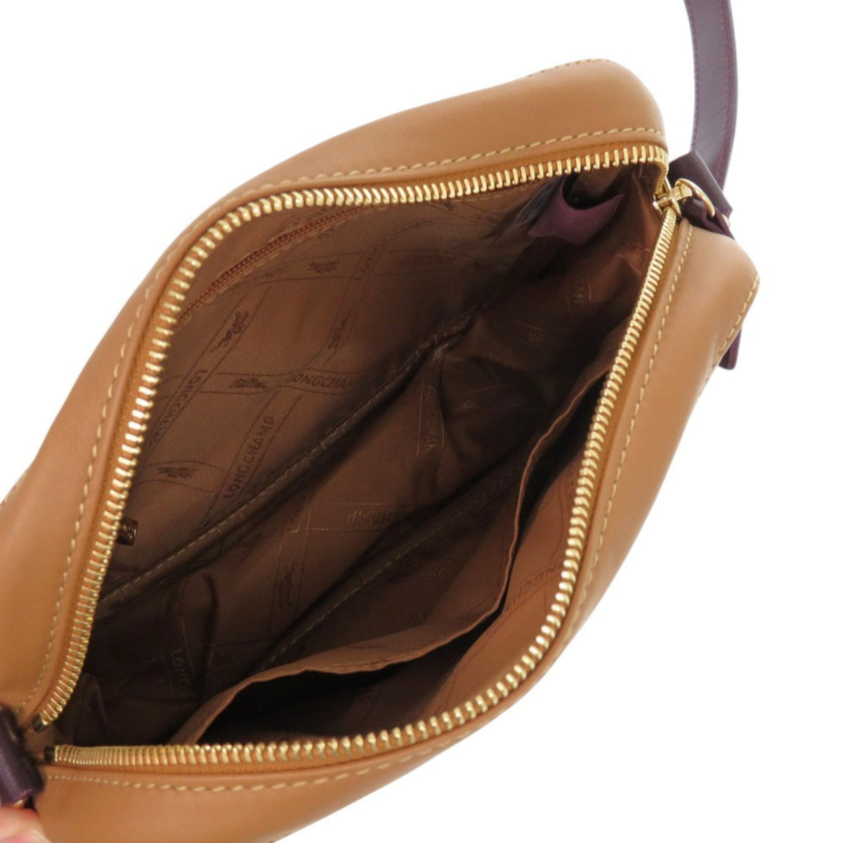 Longchamp Brown Camel Leather Shoulder Bag (Pre-Owned)