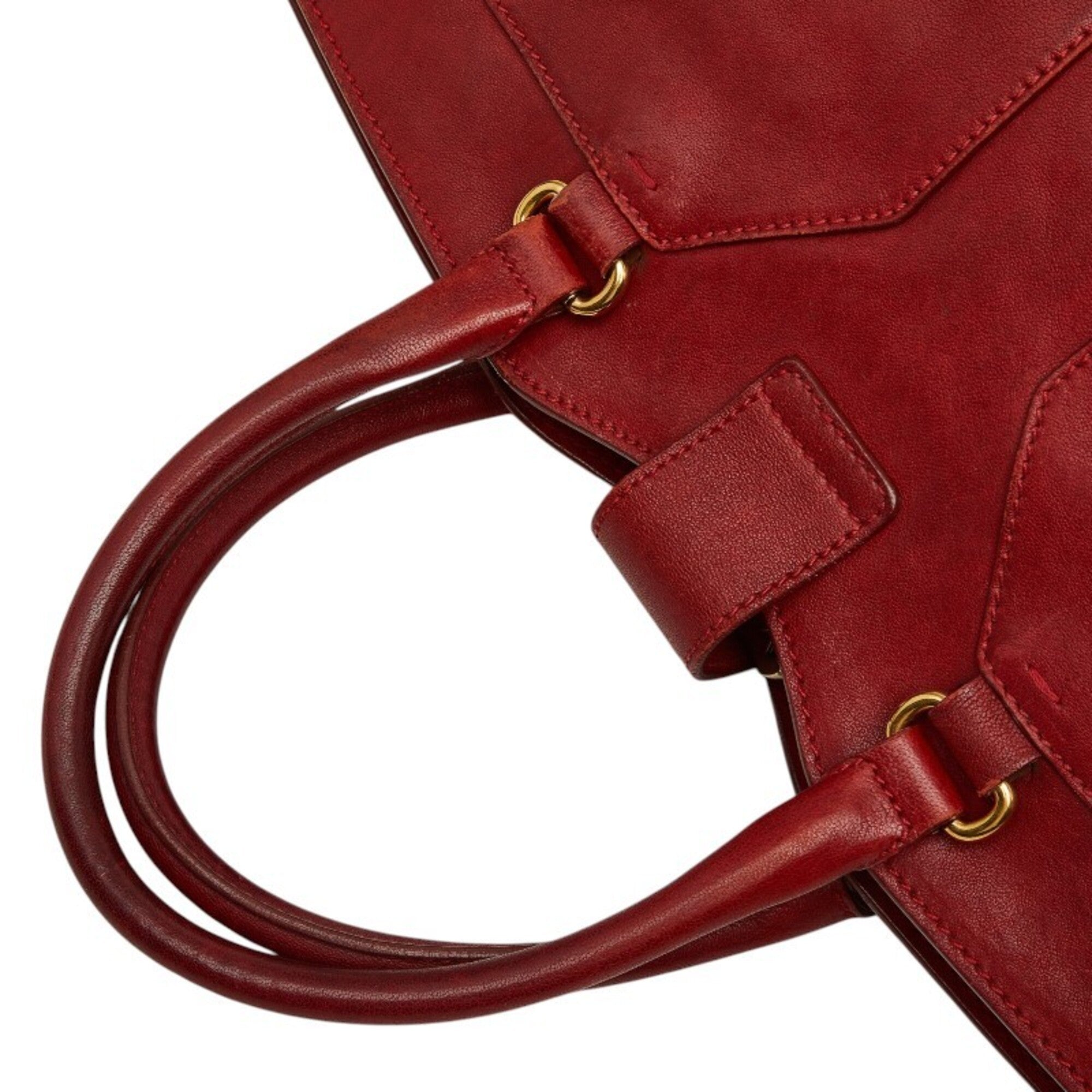 Saint Laurent Red Color Leather Handbag (Pre-Owned)