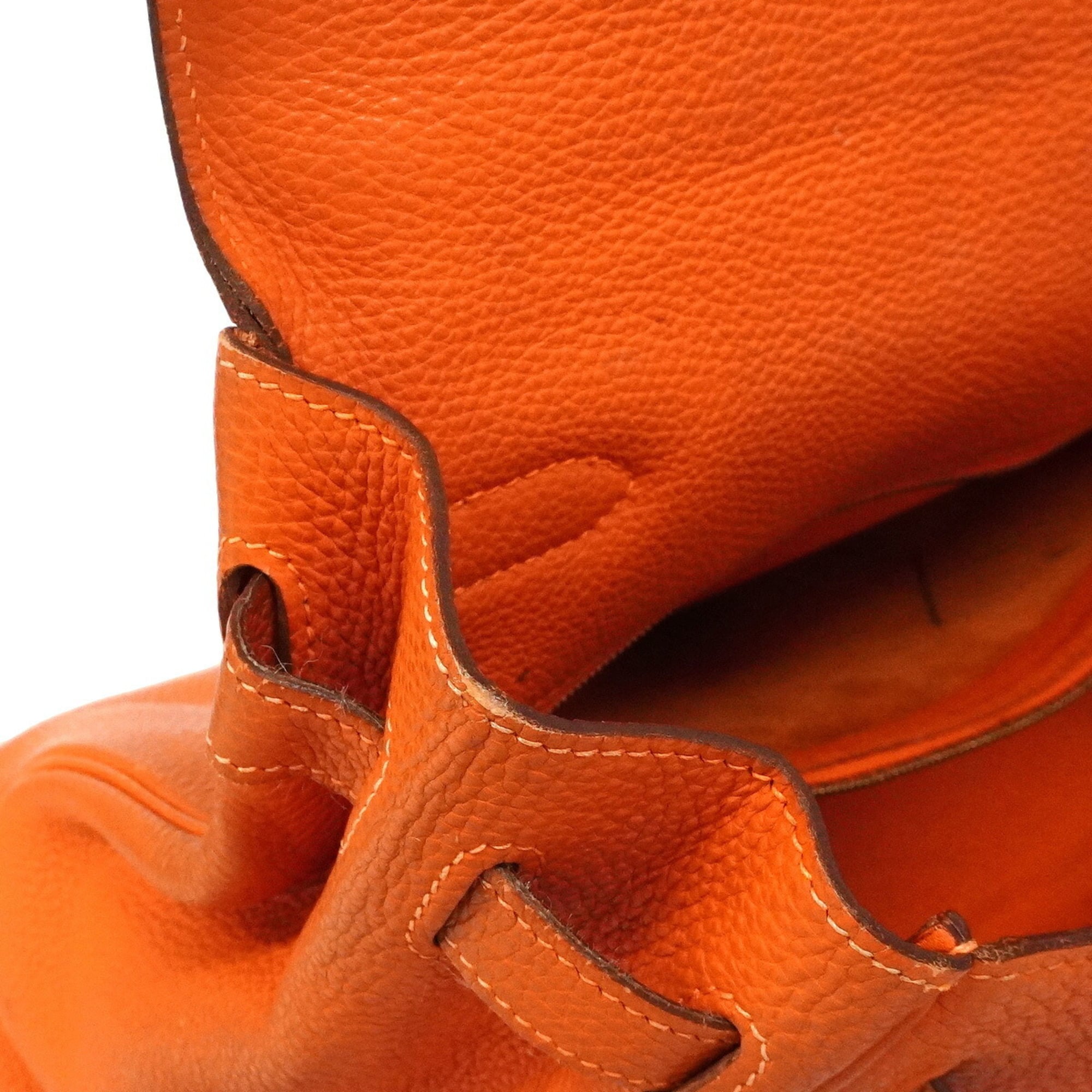 Hermes Orange Togo Leather Handbag (Pre-Owned)