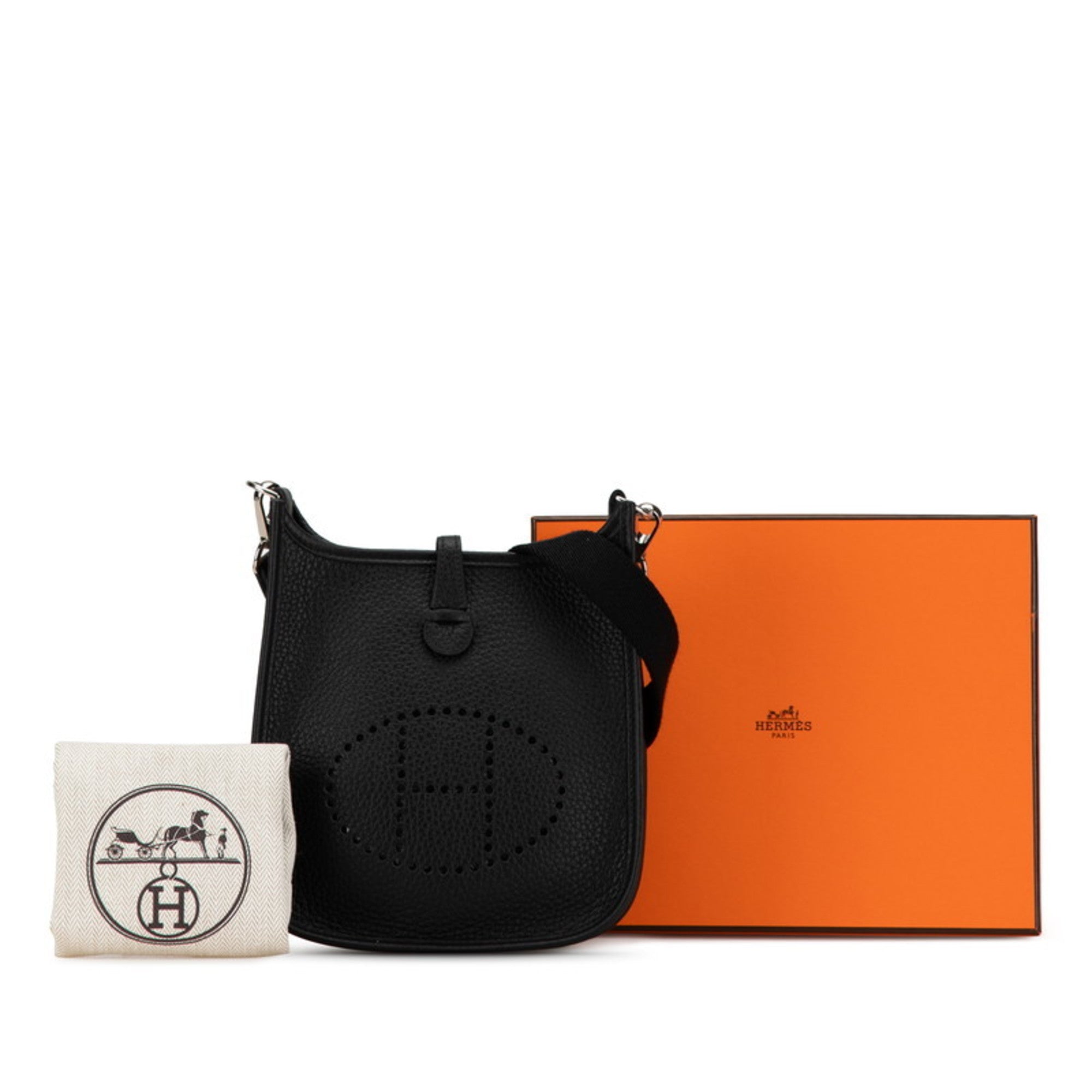 Hermes Evelyne Black Taurillon Clemence Leather Shoulder Bag (Pre-Owned)