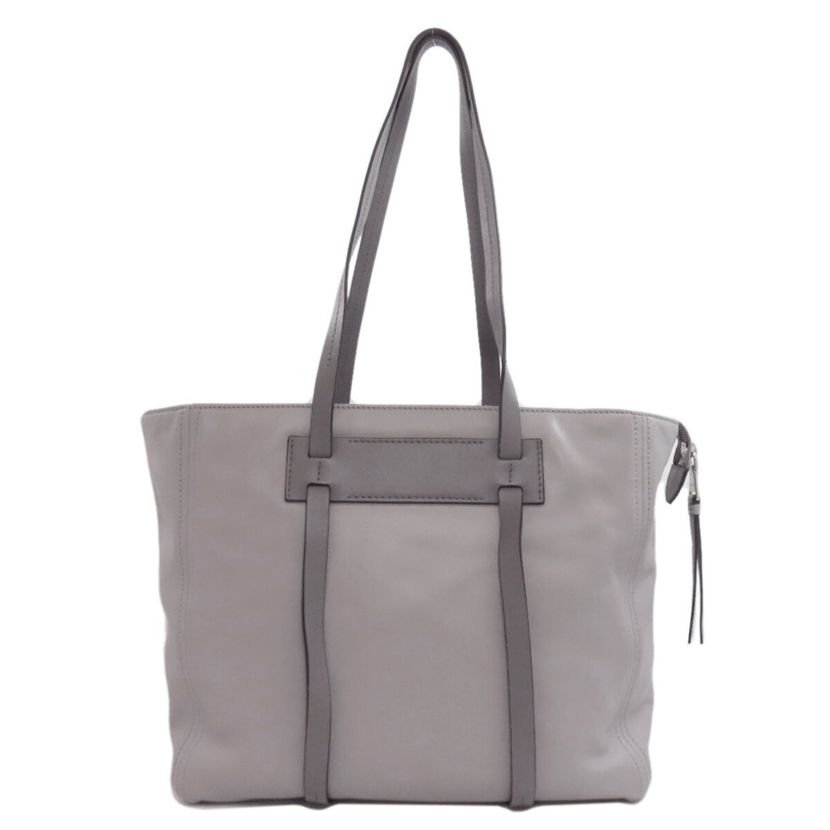 Miu Miu Gray Leather Tote Bag (Pre-Owned)