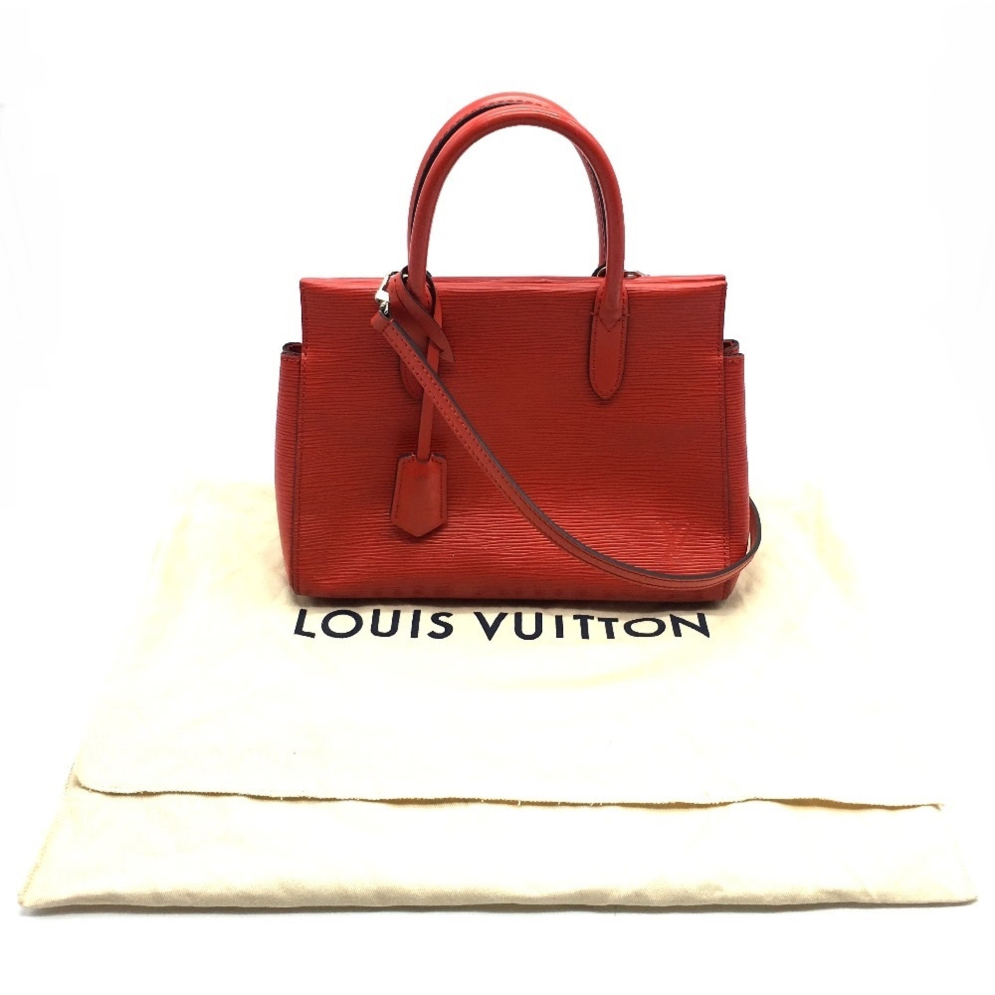 Louis Vuitton Castilian Red Red Color Epi Leather Handbag Shoulder Bag (Pre-Owned)