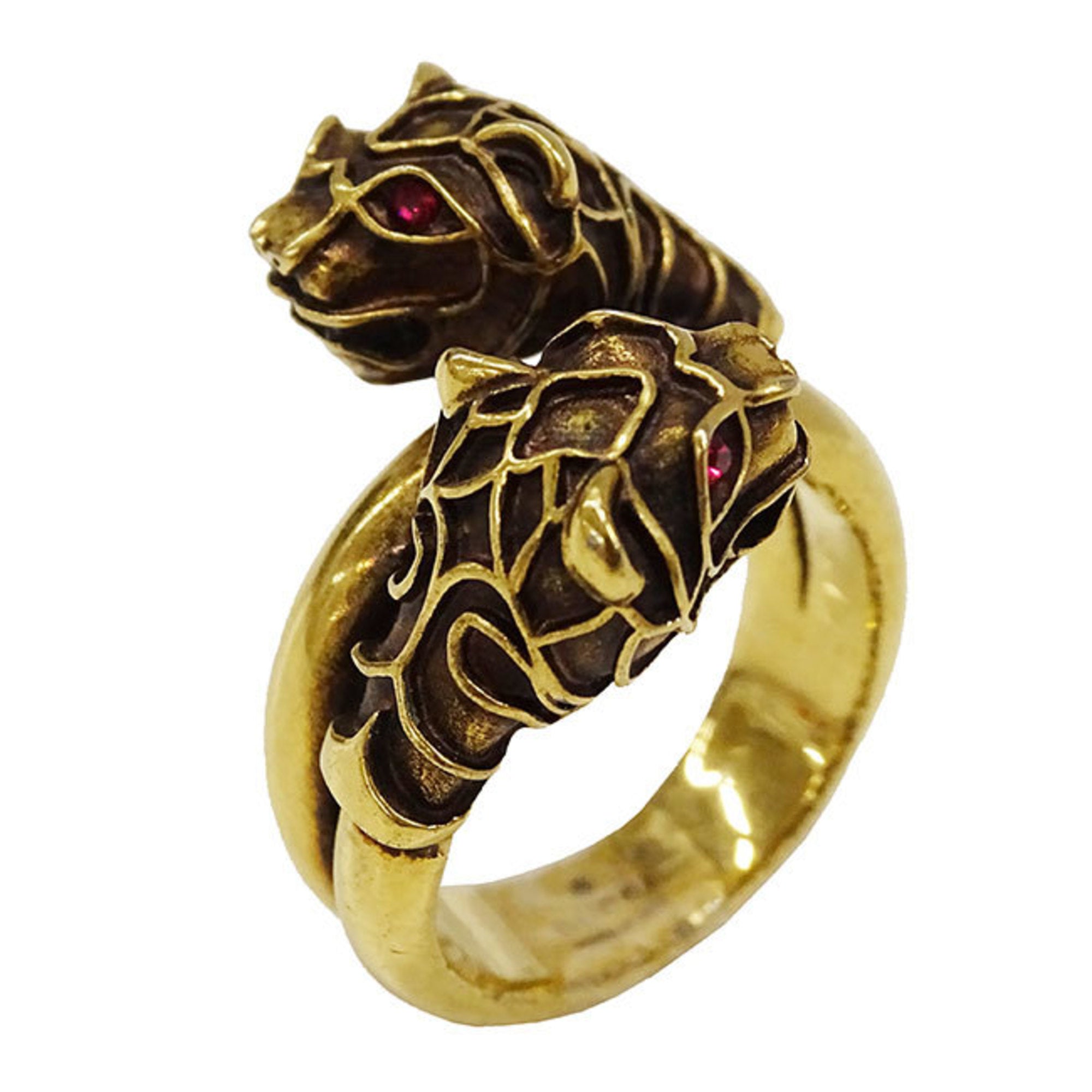 Gucci Gold Red Color Gold Plating Anniversary Ring (Pre-Owned)