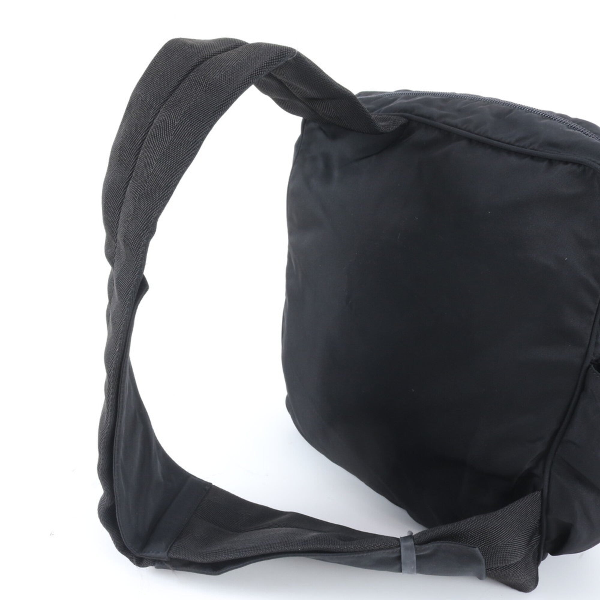 Prada Black Nylon Leather Pouch Sling Bag (Pre-Owned)