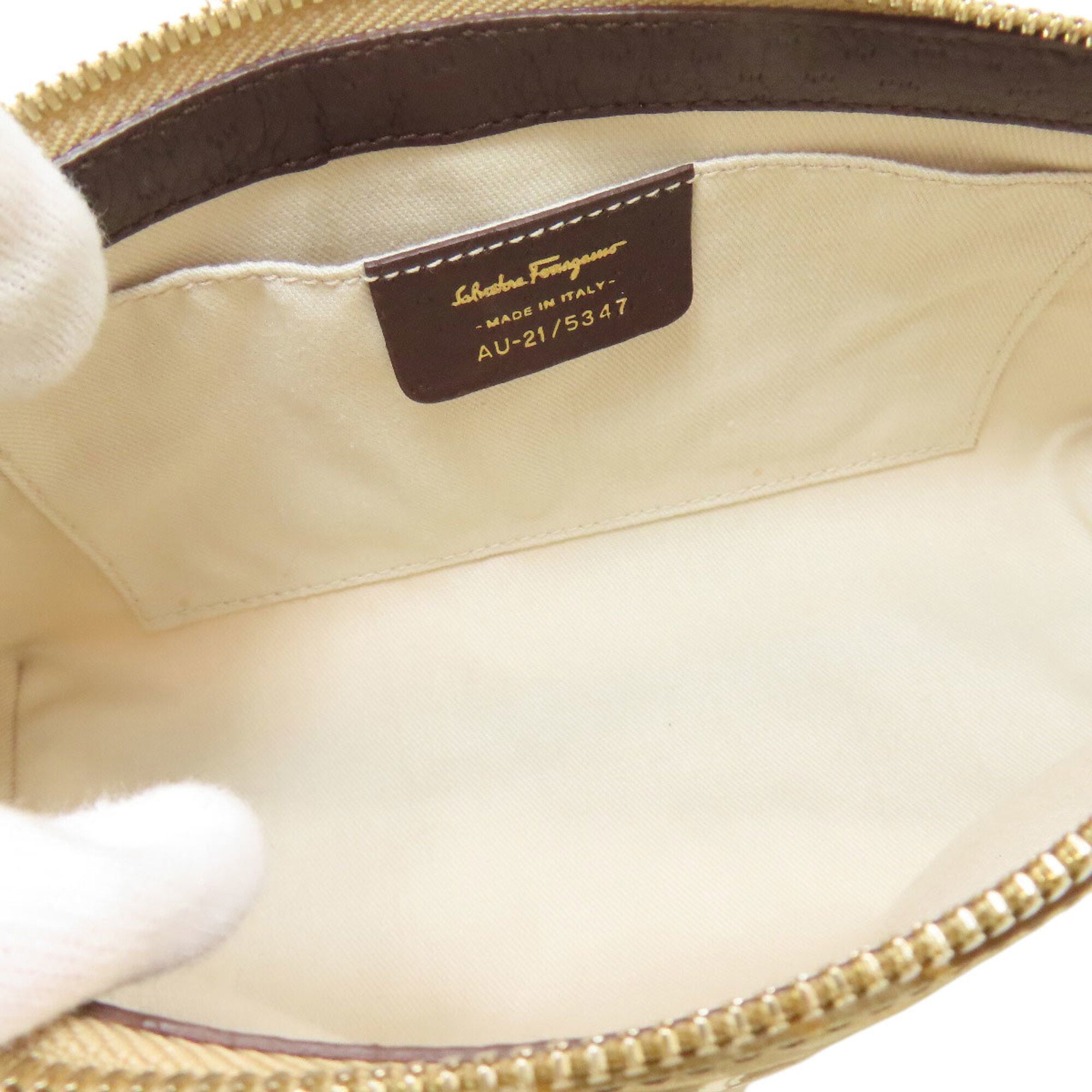 Salvatore Ferragamo Brown Nylon Handbag (Pre-Owned)