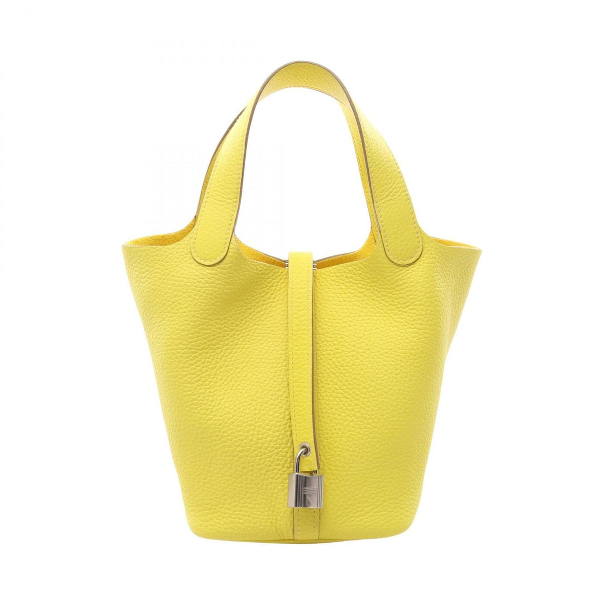 Hermes Lime Yellow Taurillon Clemence Leather Leather Handbag (Pre-Owned)