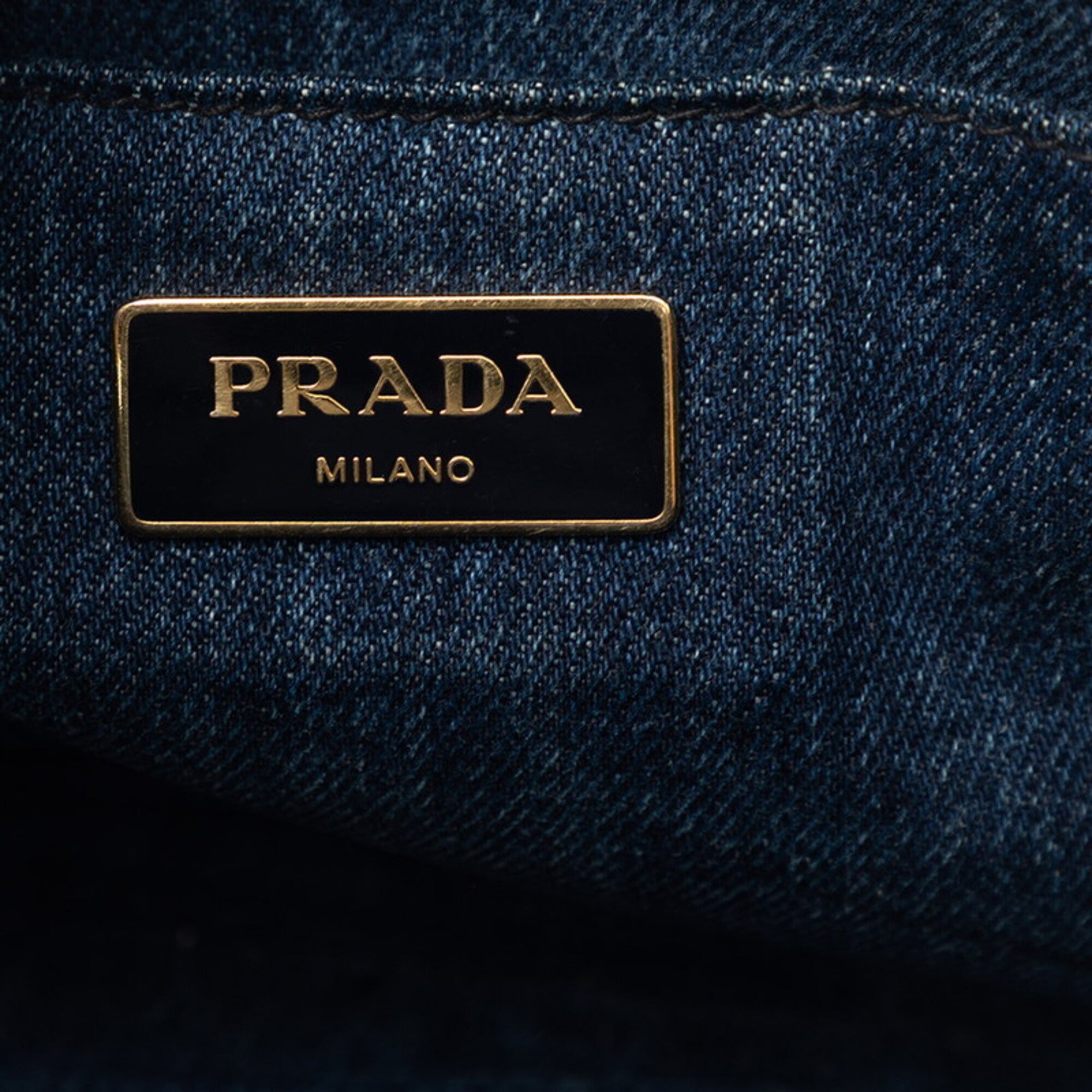 Prada Blue Denim Handbag Shoulder Bag (Pre-Owned)