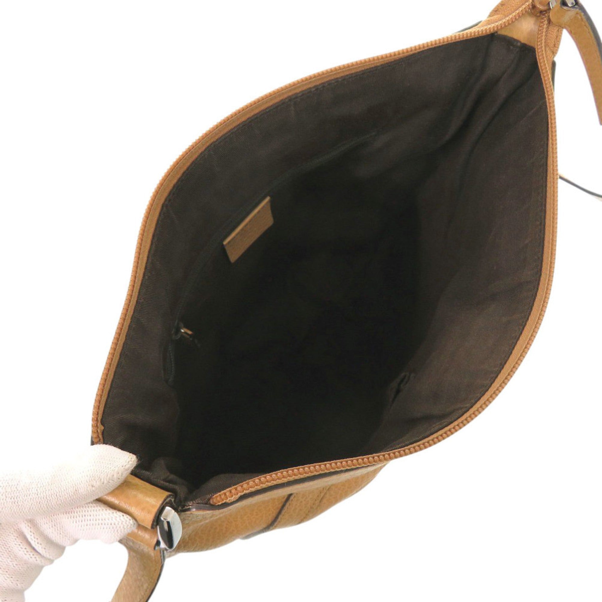 Gucci Brown Camel Leather Shoulder Bag (Pre-Owned)