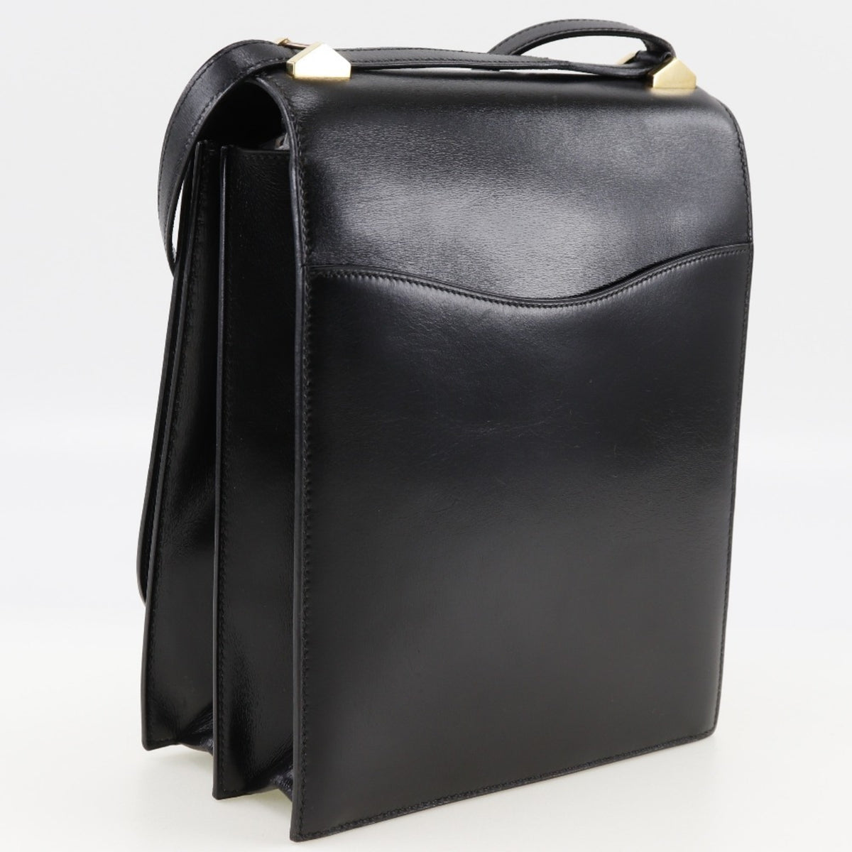 Hermes Black Box Calf Leather Shoulder Bag (Pre-Owned)