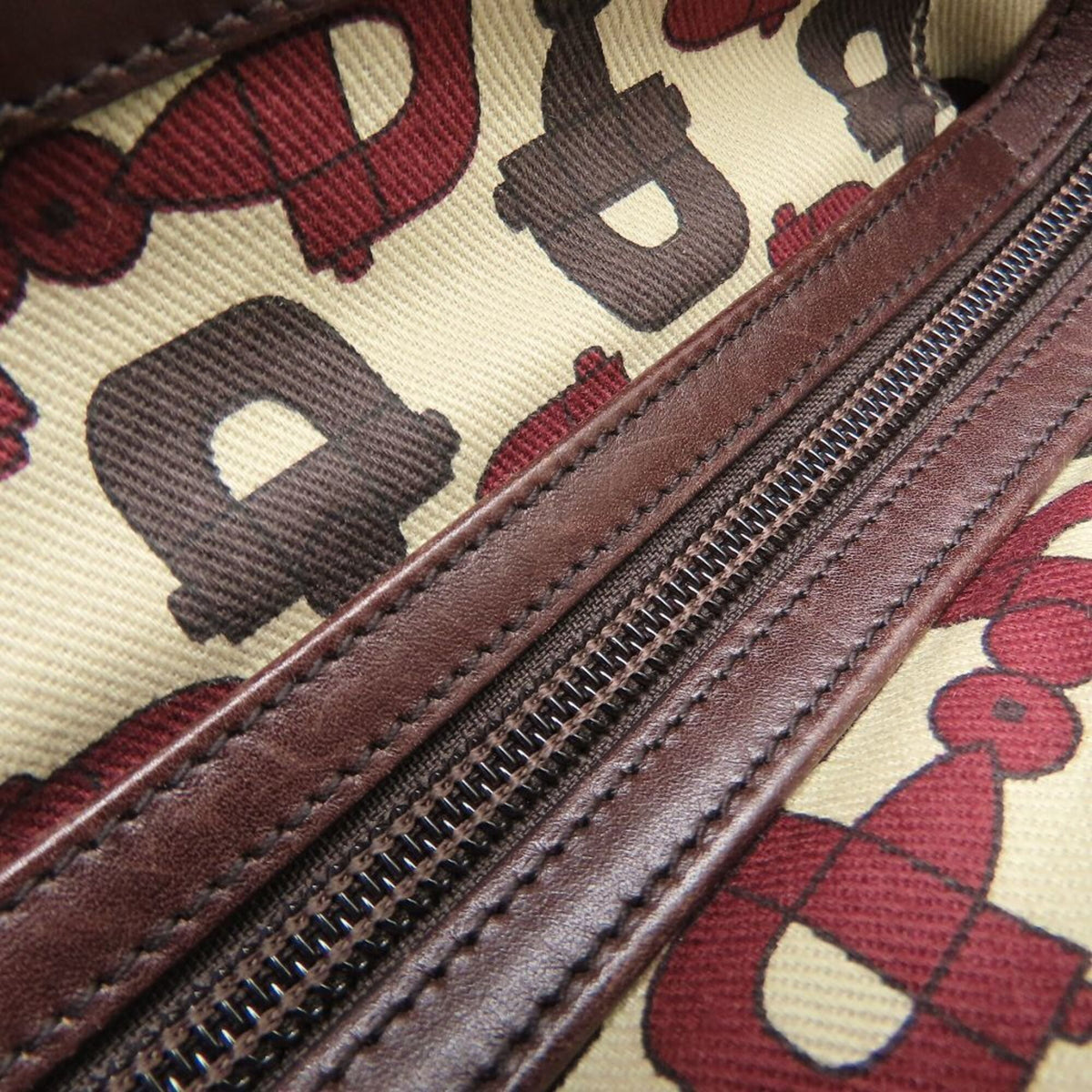 Gucci Dark Brown Leather Tote Bag (Pre-Owned)